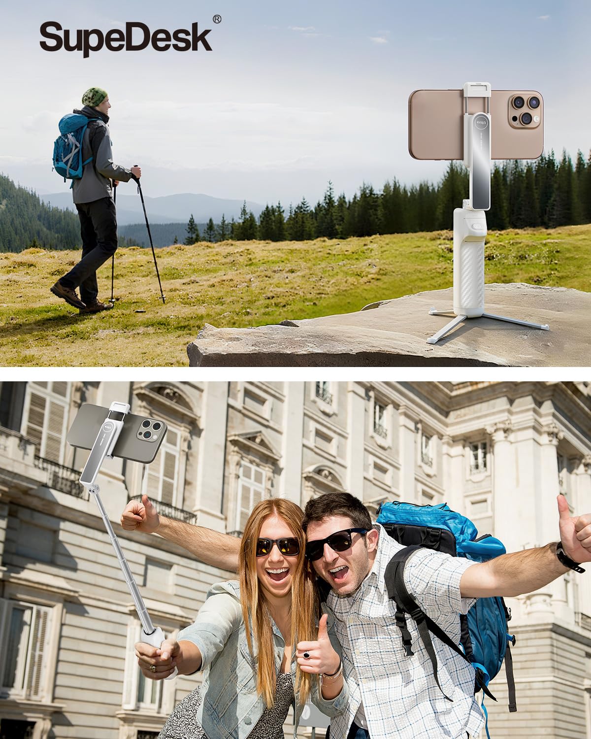 Treppiede per selfie, treppiede pieghevole per telefono, per iPhone/Android, telecomando wireless, portatile, formato tascabile, per fotografia, registrazione video, streaming