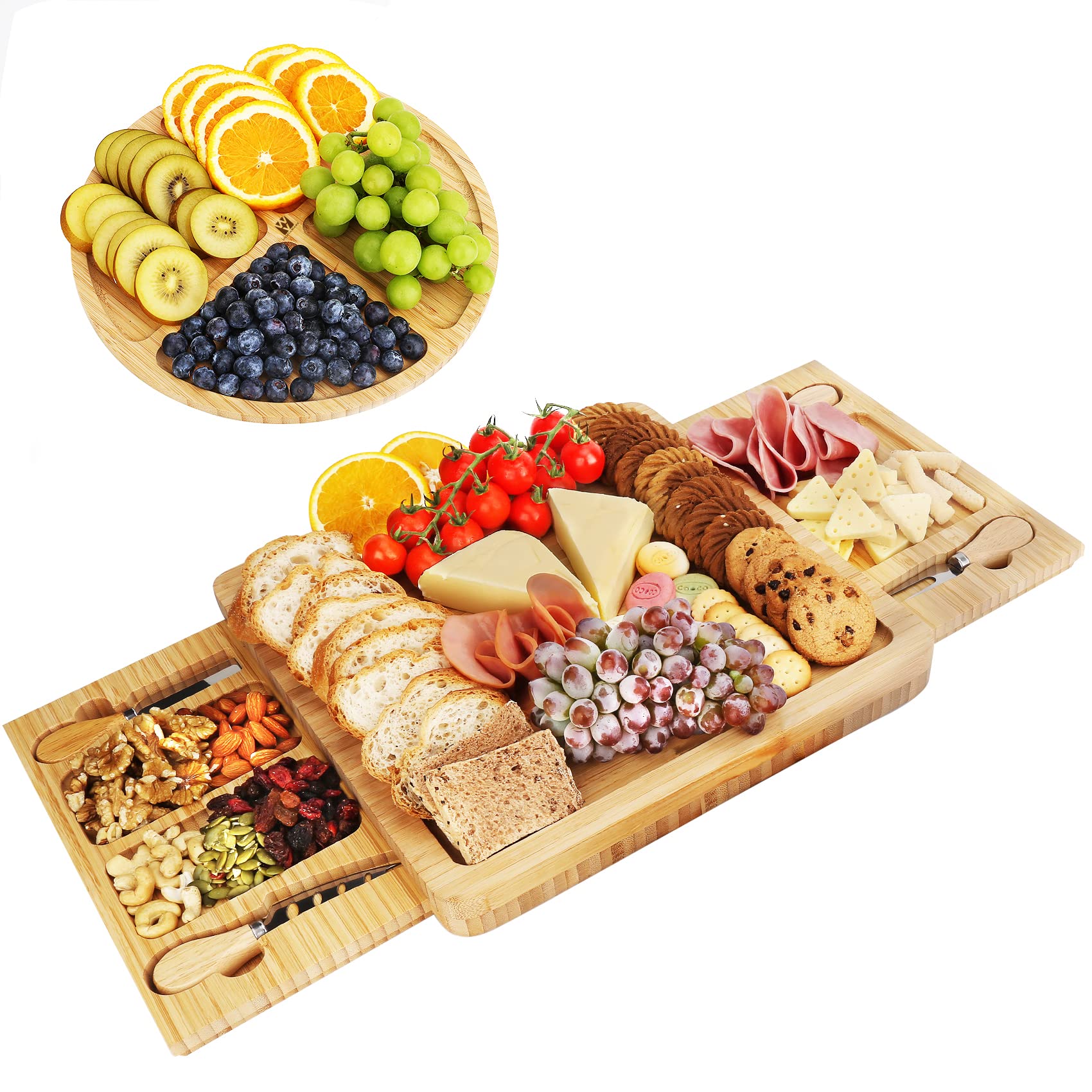 VestawareWedding Gifts - Charcuterie Boards, Large Charcuterie Board Set, Cheese Boards Charcuterie Boards, Bamboo Cheese Board and Knife Set, House Warming Gifts New Home, for Women