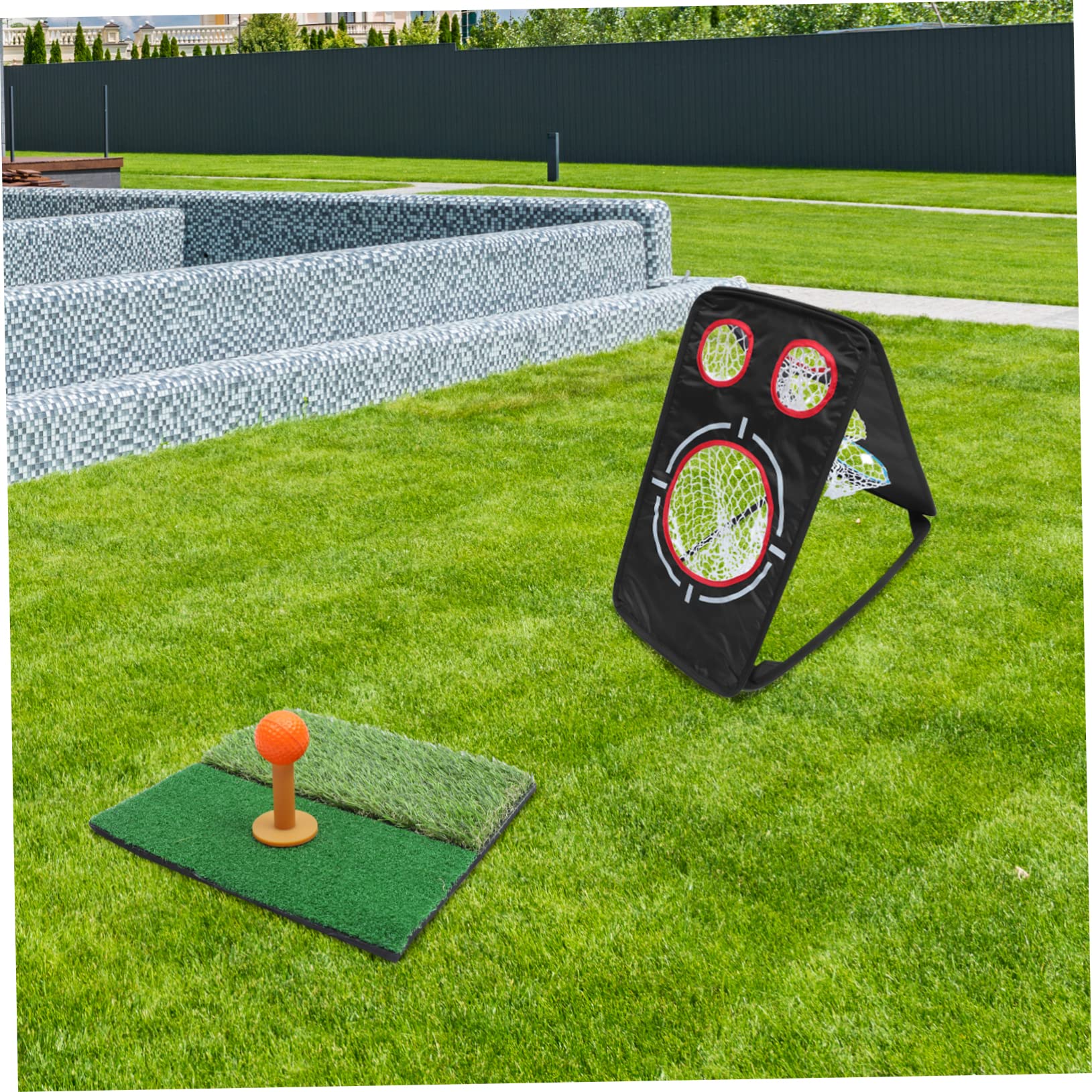 BESPORTBLE Folding Golf Practice Net with Mat Portable Chipping Training Tool for Use Lightweight Design for Easy Setup for Beginners Enthusiasts