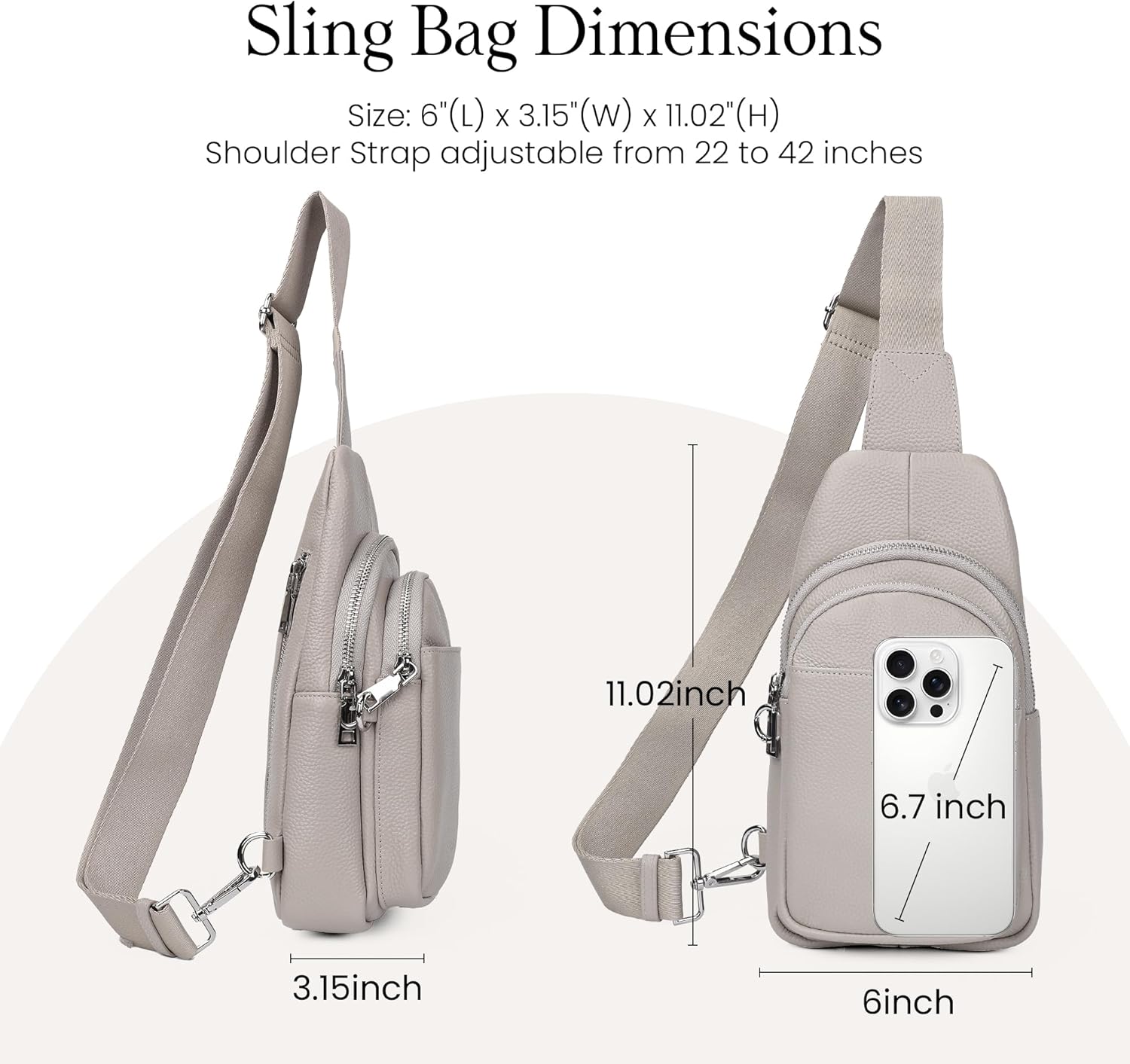 befen Genuine Leather Small Sling Bag for Women Anti-Theft Crossbody Chest Bags Fanny Packs for Travel with RFID Card Slots - Image 5