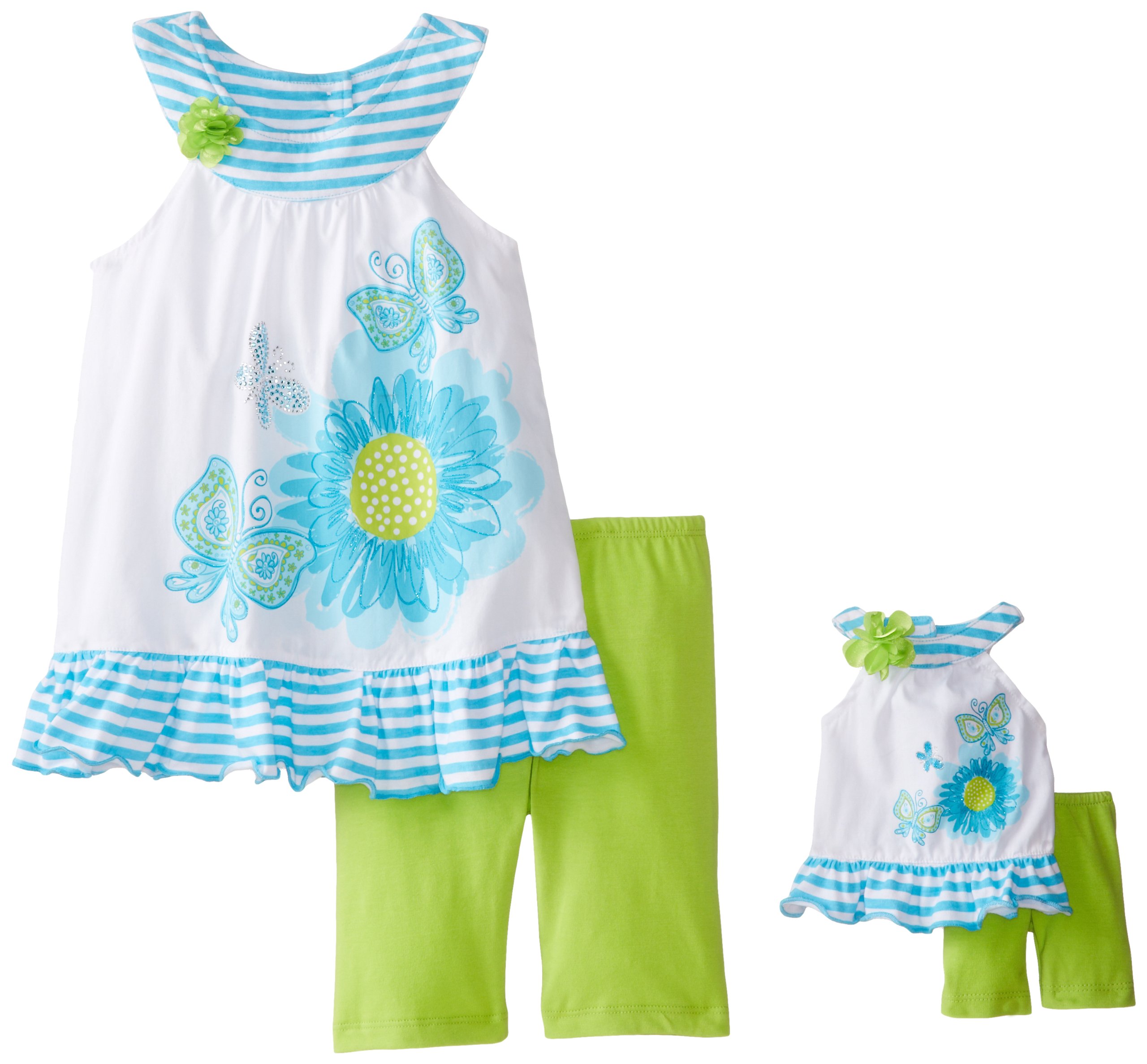 Dollie & Me Little Girls' Flower-Print Two-Piece Set