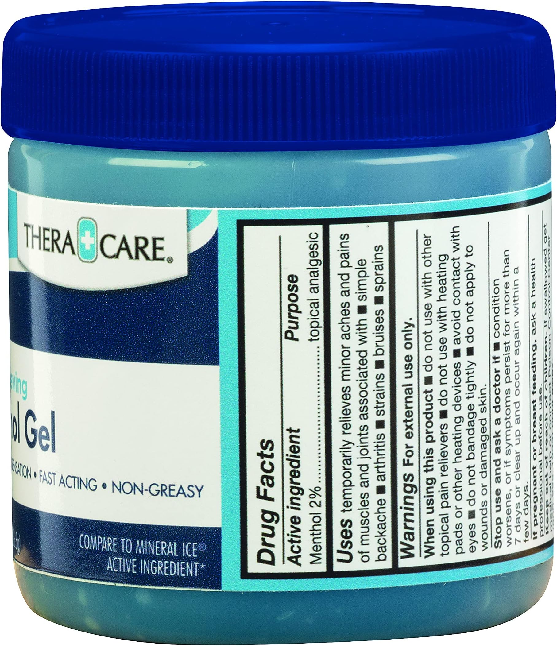 Thera|Care Pain Relieving Menthol Gel | Temporarily relieves The Minor Aches and Pains of Muscles and Joints | Size: 8 oz.