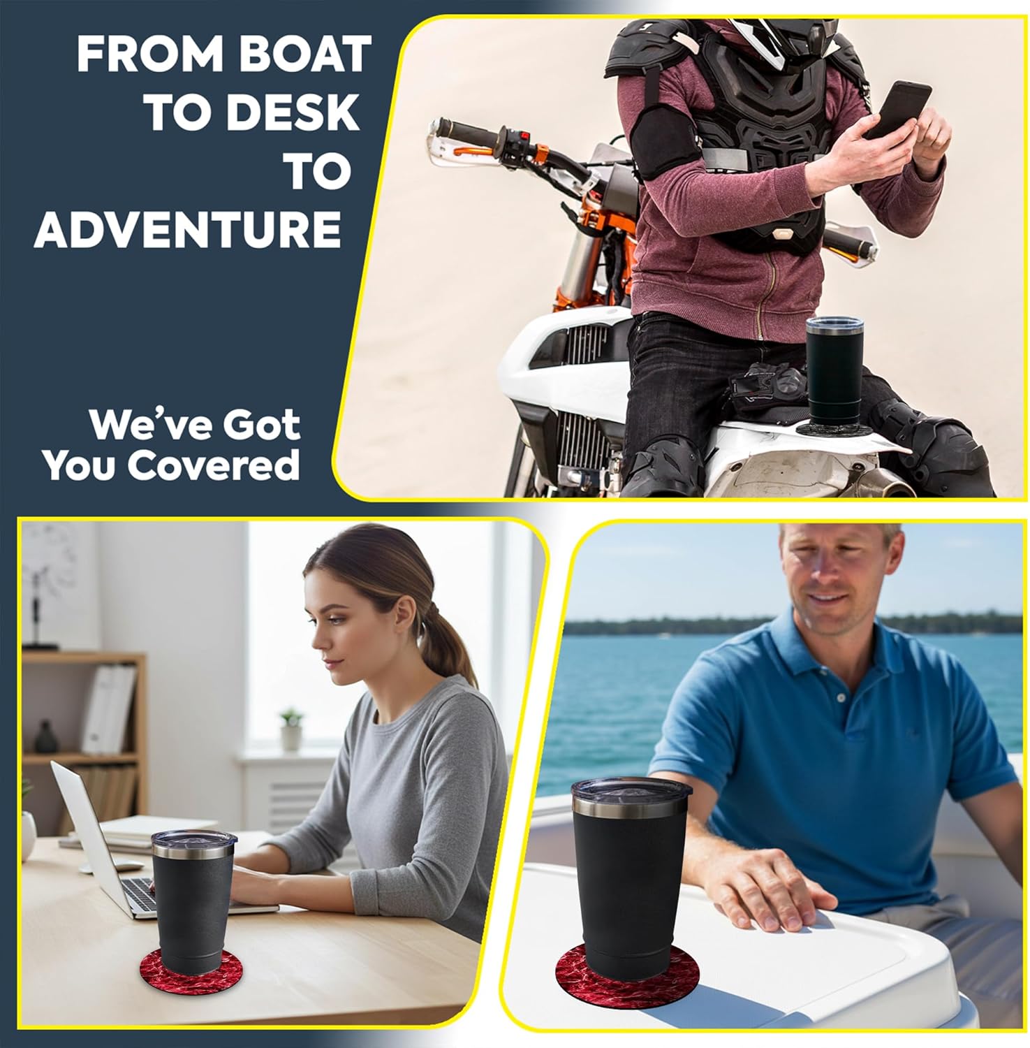 Lil Sucker Suction Cup Holder – Universal Drink Holder for Paddle Board, Kayak, ATV & Boat – Clip-On Coffee, Anti-Spill - Mossy Oak Camo Series Pack of 4