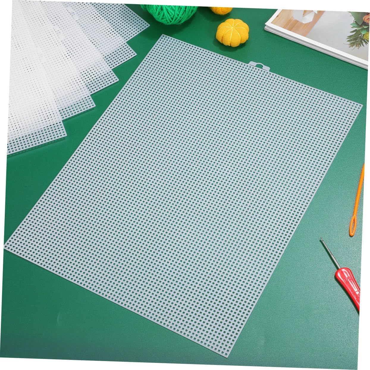 MINAOLULUS 5pcs Plastic Mesh Canvas Sheets for Embroidery Crochet DIY Crafting Durable Pe Material Breathable Design Versatile for Accurate Cutting Projects