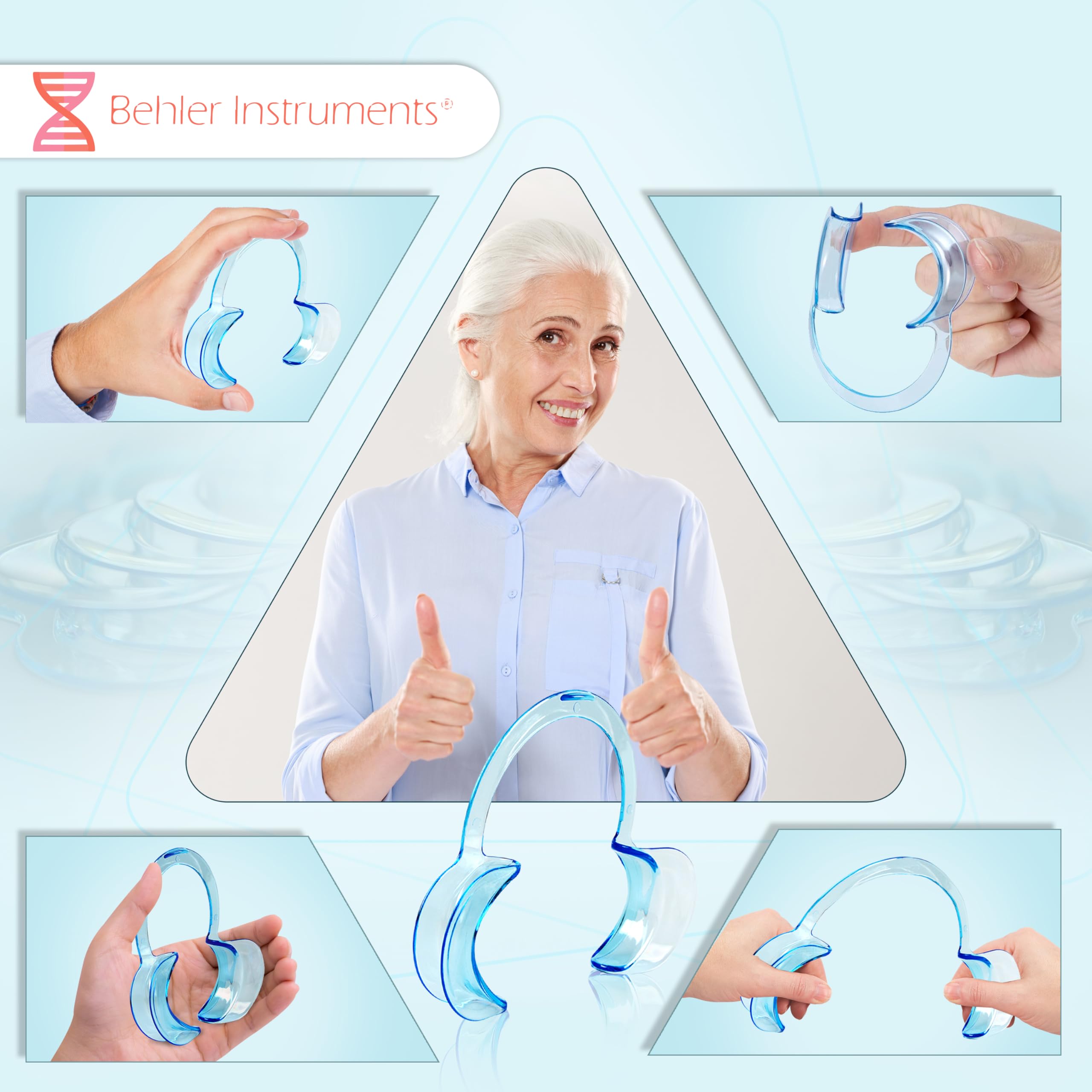 Retractor dental en forma de C para adultos – Pack de 3 abre bocas – Separadores de mejillas y labios, material de grado médico, reutilizables y esterilizables