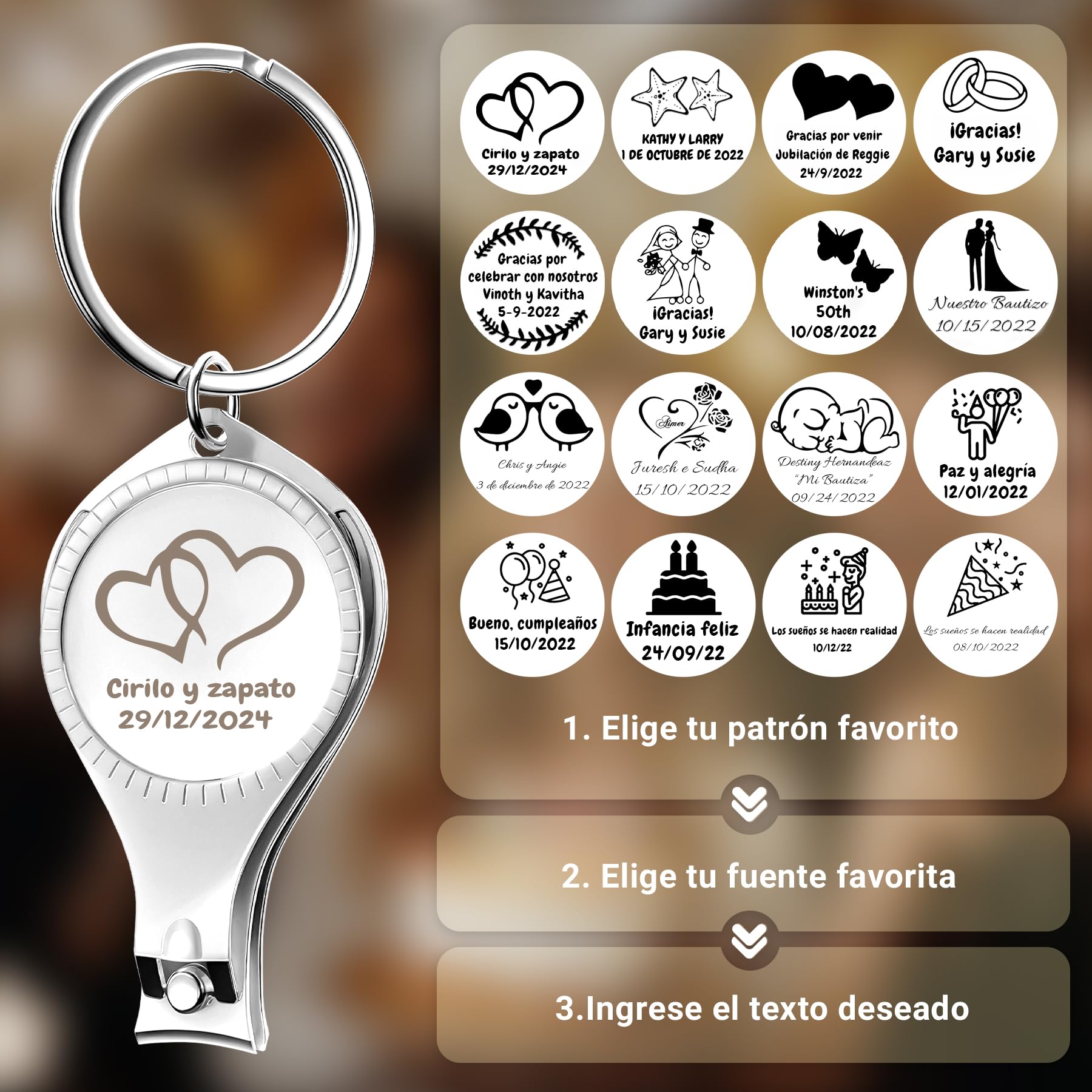 60 abrebotellas multifunción 4 en 1, cortaúñas, regalos de boda, personalizable, plateado, regalos multiherramienta para hombres