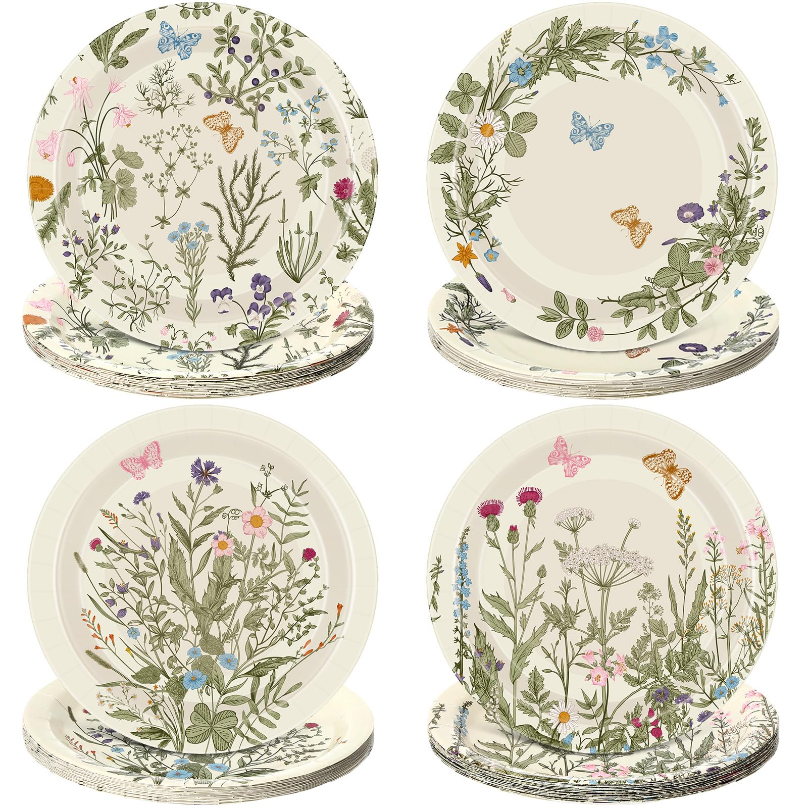 Assiettes en carton jetables de 22,9 cm pour un anniversaire ou une fête prénatale