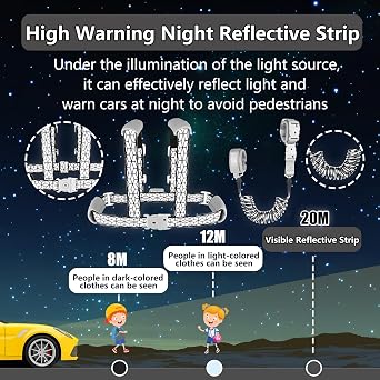 4 in 1 Toddler Reins,Baby Safety Harness Leash with Lock,6.5ft | 4 in 1,Anti Lost Wrist Link For Kids,Adjustable,Safety,Key lock,Reflective Tape,360°revolving,for parks, malls, airports