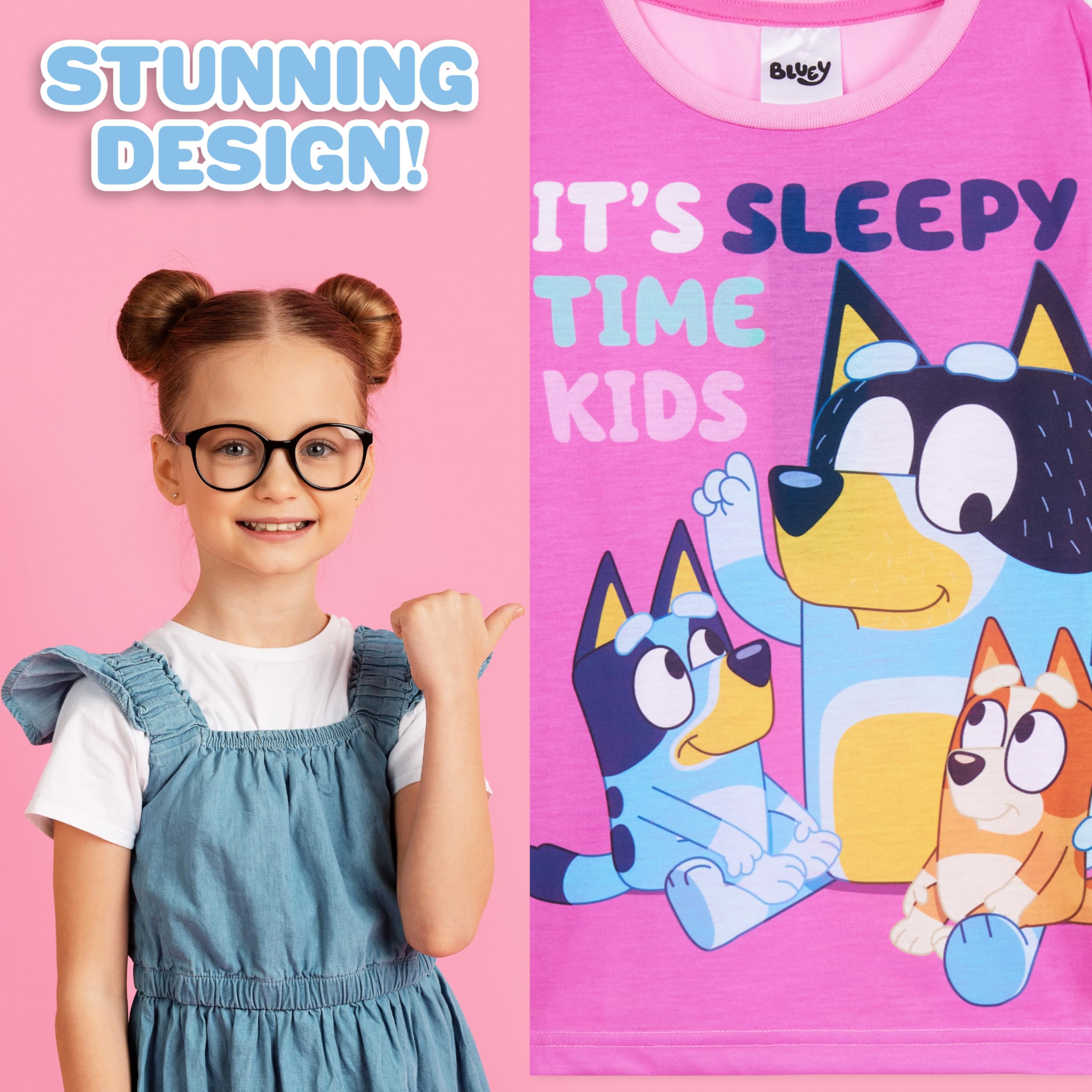 BlueY Lungo Pigiama Bambina, Comodo e Traspirante Abbigliamento da Casa Set