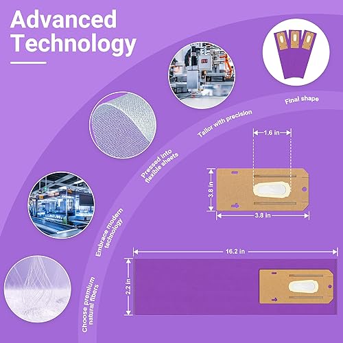 Miniatura 10 de Paquete de 12 bolsas verticales de repuesto para aspiradora CC HEPA color morado, parte AK1CC6H, aptas para todos los modelos Oreck Elevate X3, X5,