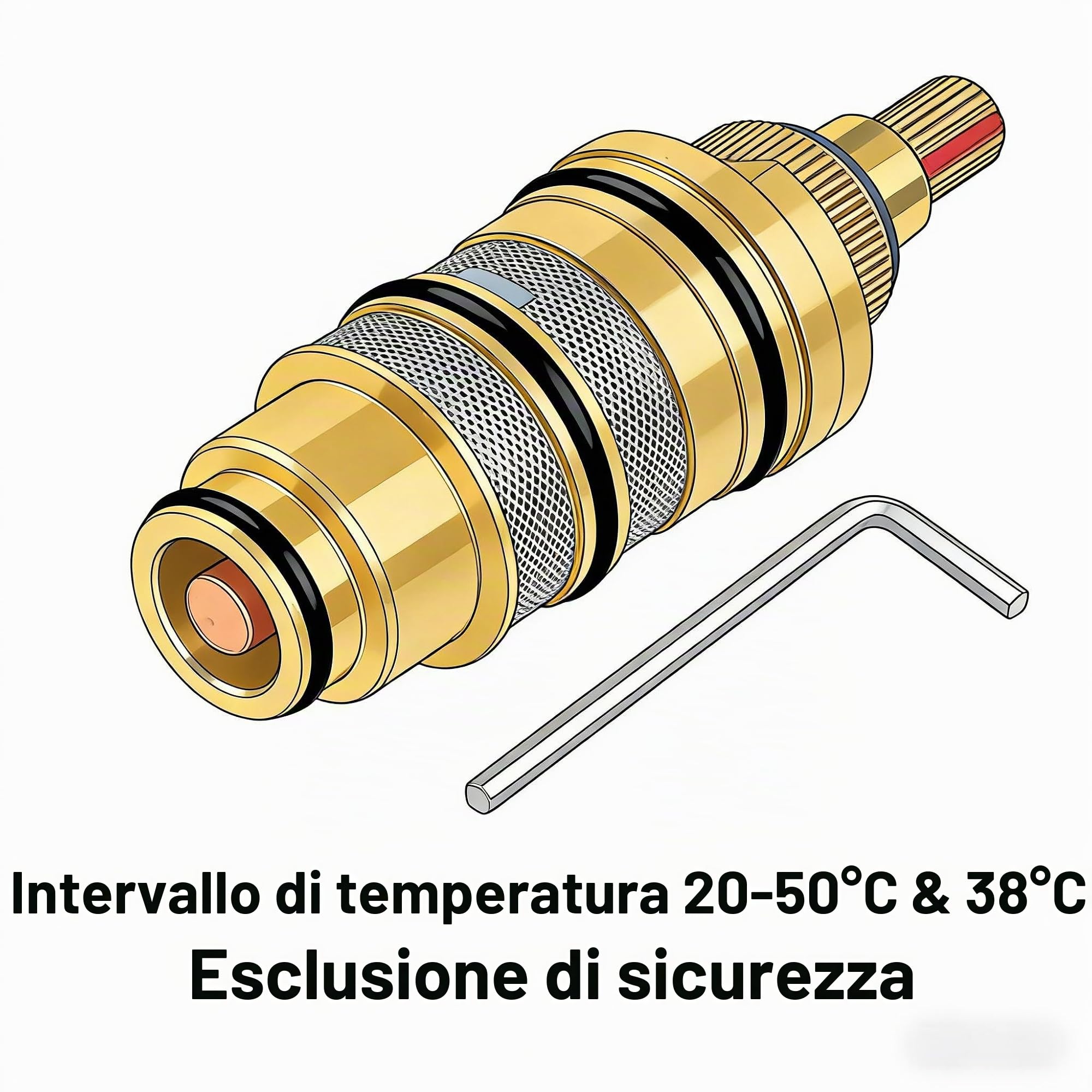 Cartuccia doccia termostatica in ottone Kit di riparazione per doccia Miscelatore per doccia Kit di riparazione Docce in ottone Cartucce valvola di miscelazione Cartuccia termostatica