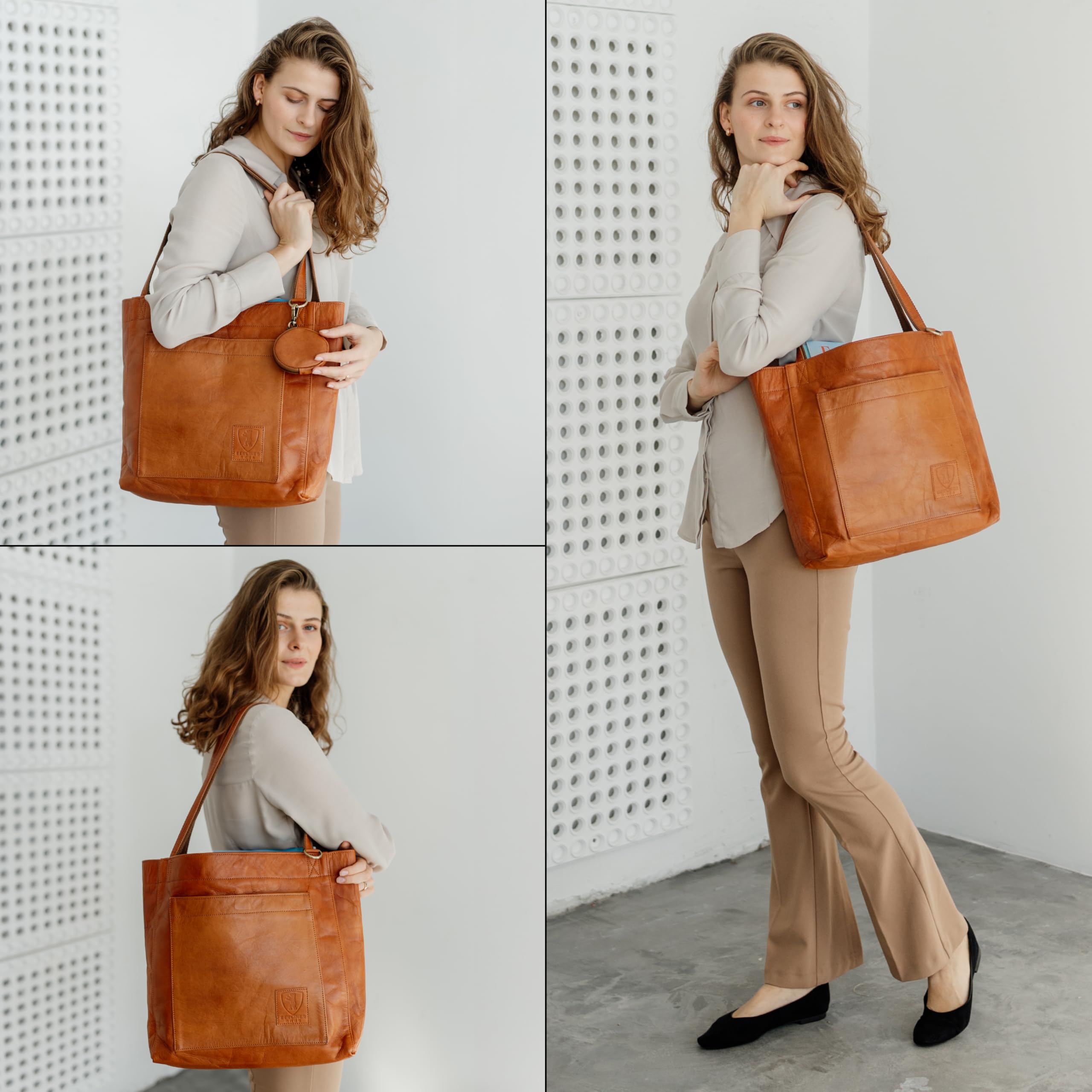 Berliner Bags Vintage Shopper Seville Tasche, Henkeltasche aus Leder, Handtasche für Damen