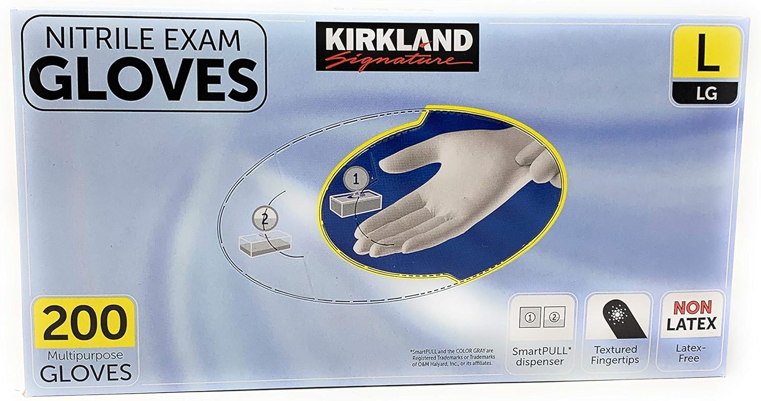 Kirkland Nitrile Exam MultiPurpose Gloves 200 Count"Large Size" Amazon.co.uk DIY & Tools