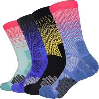 Athletic Crew Socks Performance Thick Cushioned Sport Basketball Running Training Compression Socks for Men & Women