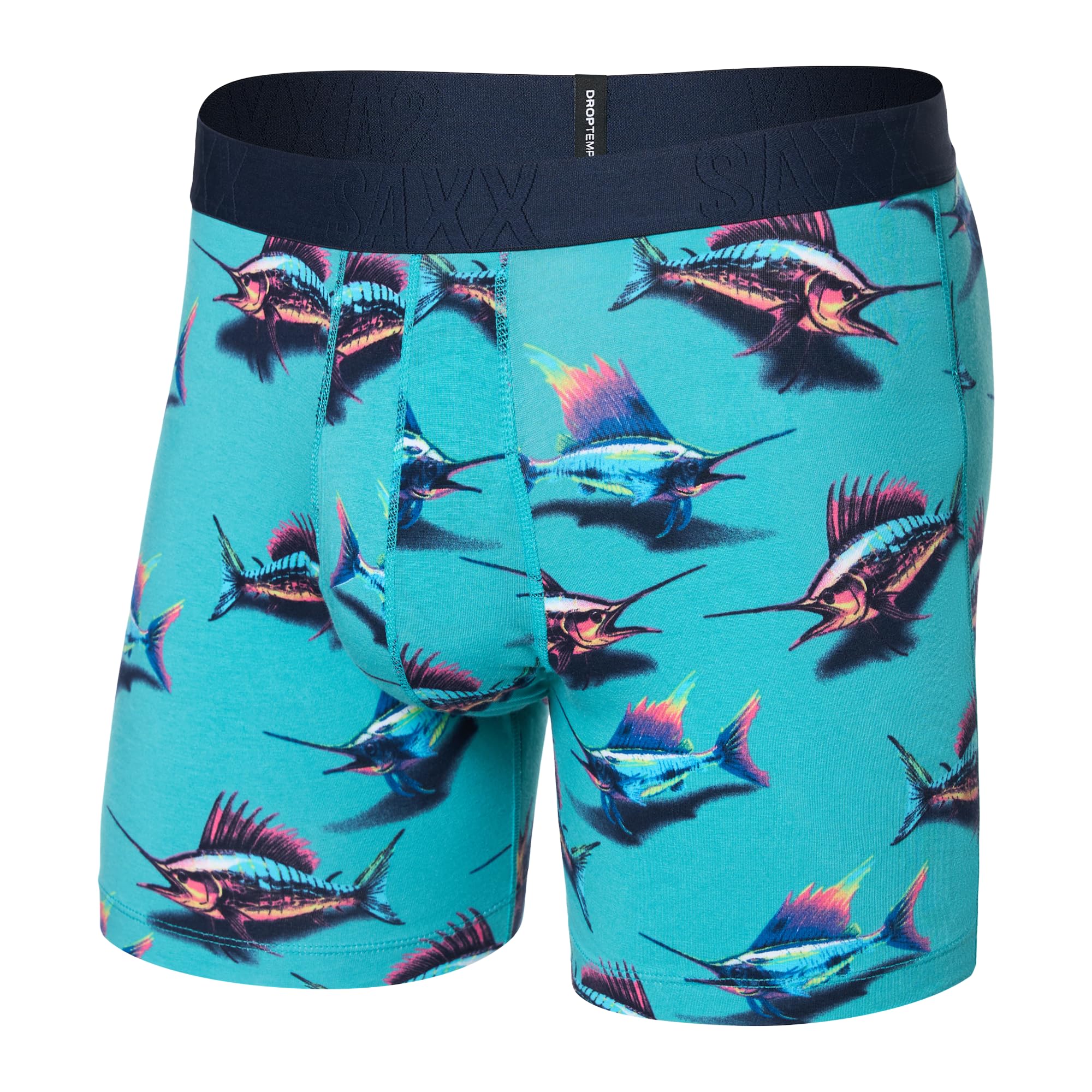 Saxx Underwear Co. Men's Great Catch-Baltic Underwear With Pouch Droptemp Cooling Cotton Boxer Brief Fly, S