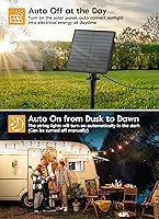 Vista 5 de Brightown - Cadena de luces solares para exteriores de 38 pies con control remoto, 16 bombillas LED inastillables, 3 modos de luz, impermeables
