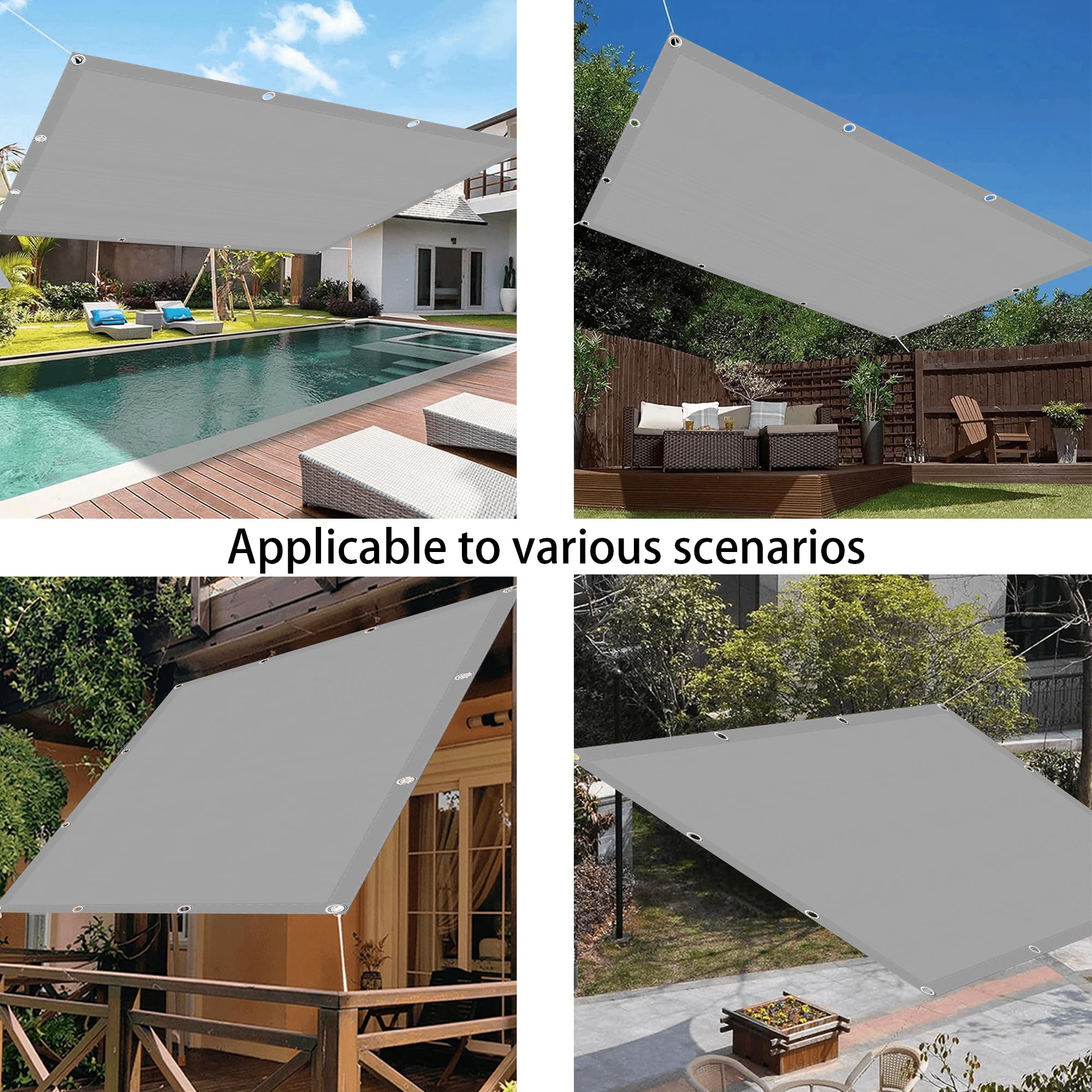 Słońce Żagle Cieniowe Prostokąt 120 x 250 cm Oddychający I Ochrona UV Osłona Przeciwsłoneczna Odporny Na Rozdarcia Na Taras, Do Ogrodu, Na Balkon, Kemping, Patio, Jasny szary