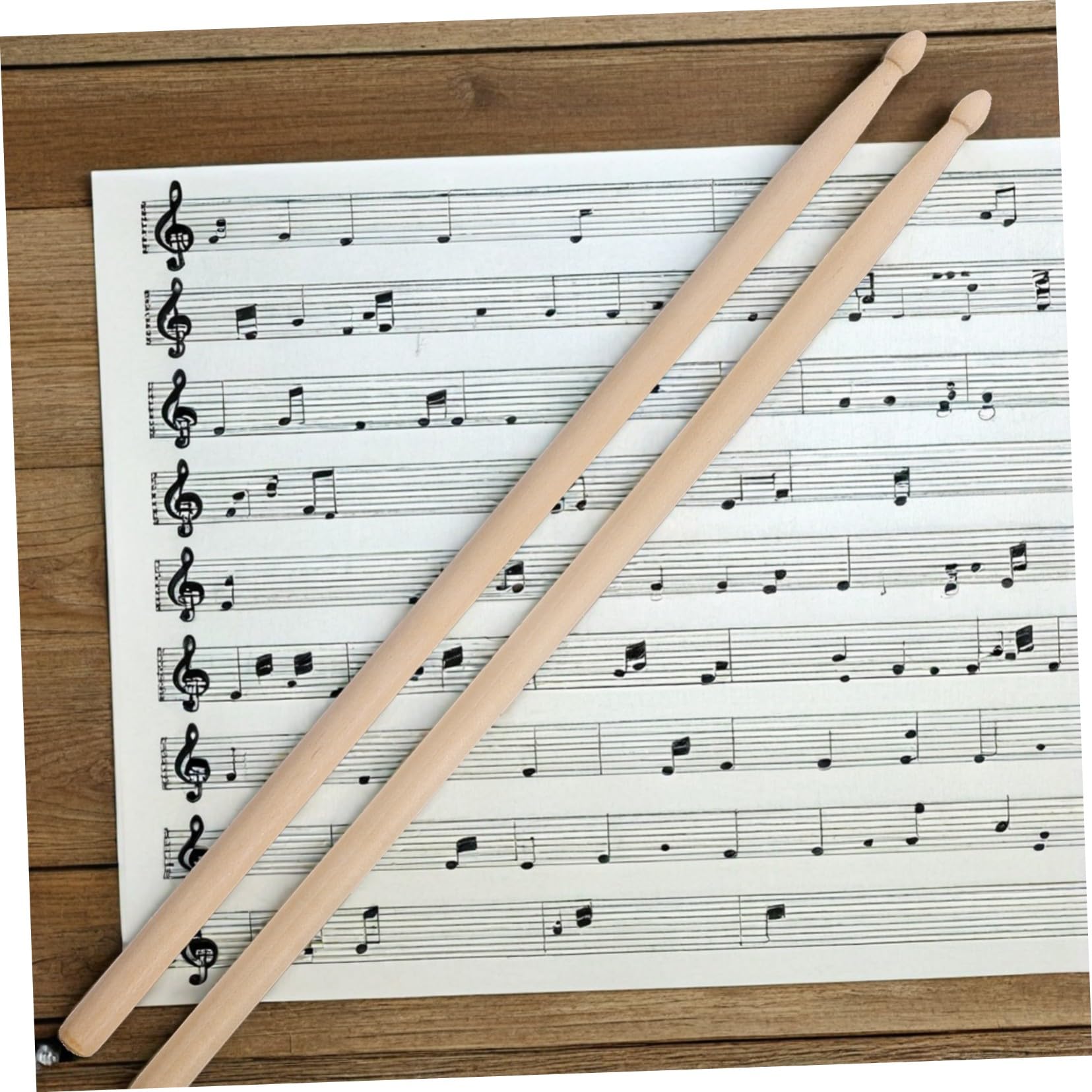 12 Paar 5a Holz Drumsticks für Jazz und Percussion | Beige Ausführung, für Anfänger und Profi Schlagzeuger, Satz für Unterricht und Heimrunden