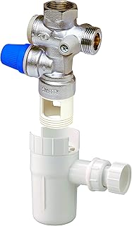 DIPRA – Kit Groupe de Sécurité Vertical Anticalcaire + Entonnoir Siphon – Filetage F20/27 – Certifié NF – Tarage 7 Bars