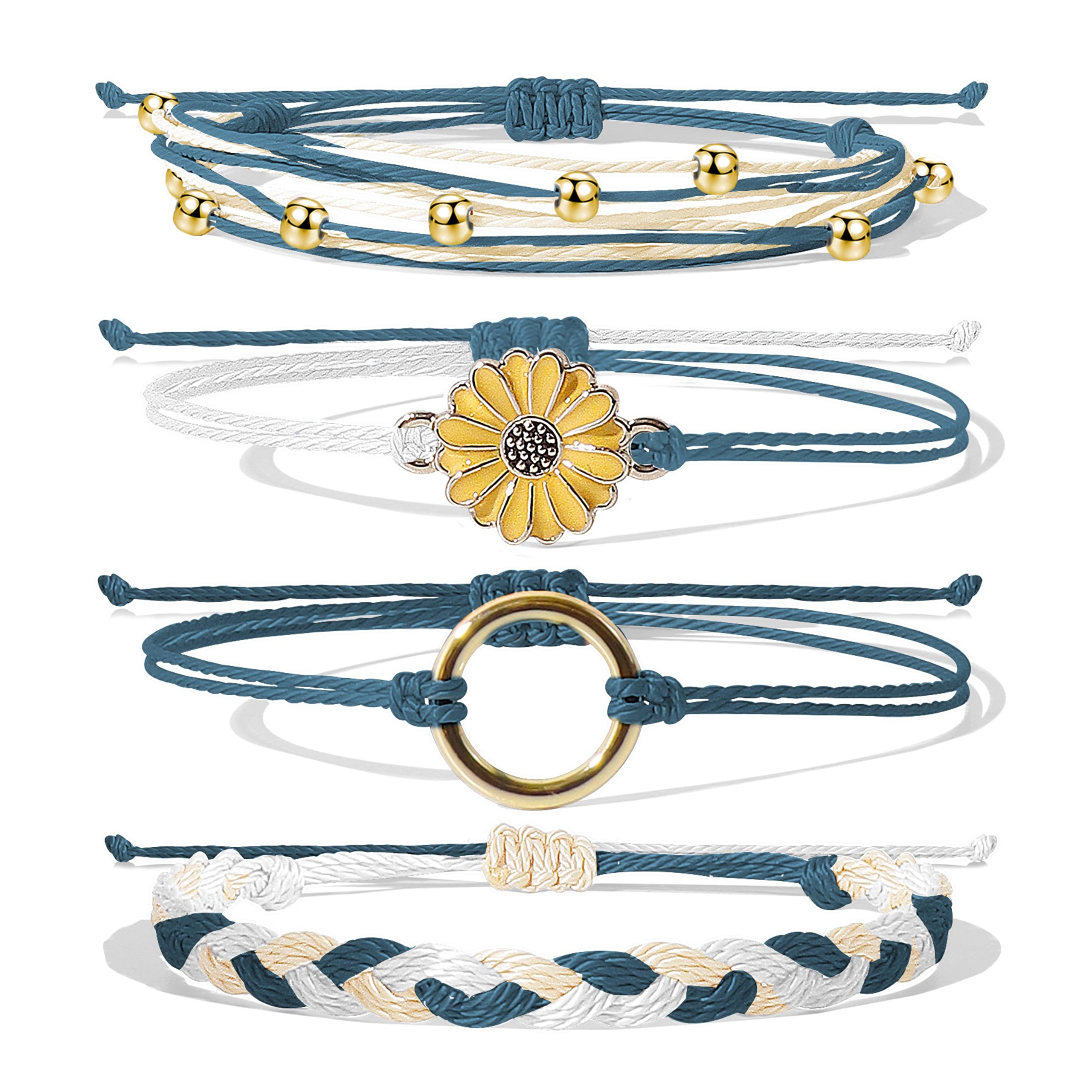 Long tiantian String Bracelets for Women Friendship Bracelets Waterproof Ankle Bracelets Outfits Adjustable Wave Surfer Beach Bracelets Trendy Gifts