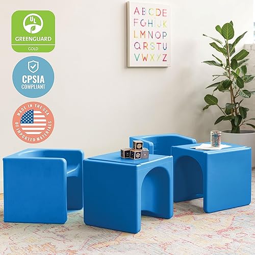 Miniatura 8 de ECR4Kids Tri-Me 3 en 1 silla cubo, muebles para niños, azul