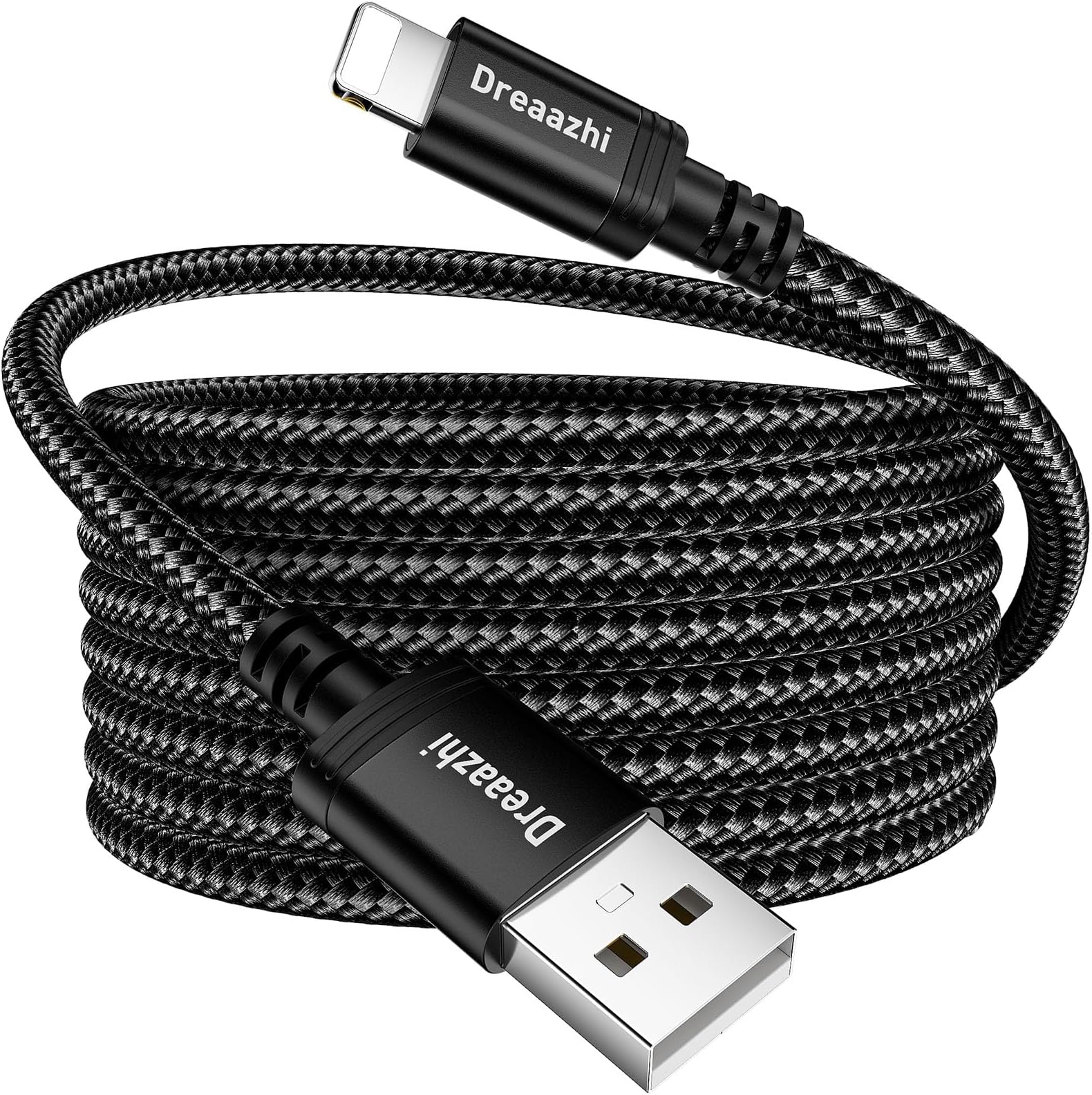 Extra Long 5M Charger Cable for iPhone Fast Charge Braided Compatible with iPhone14/13/12/11/Pro/Xs Max/X/8/7/Plus/6S/6/SE/5S iPad Compatible with Lightning to USB Cable etc…