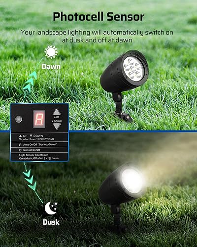 Miniatura 3 de DEWENWILS Transformador de paisaje de bajo voltaje de 150 W con sensor de fotocélula, 120 V CA a 12 V15 V CA, transformador de bajo voltaje para