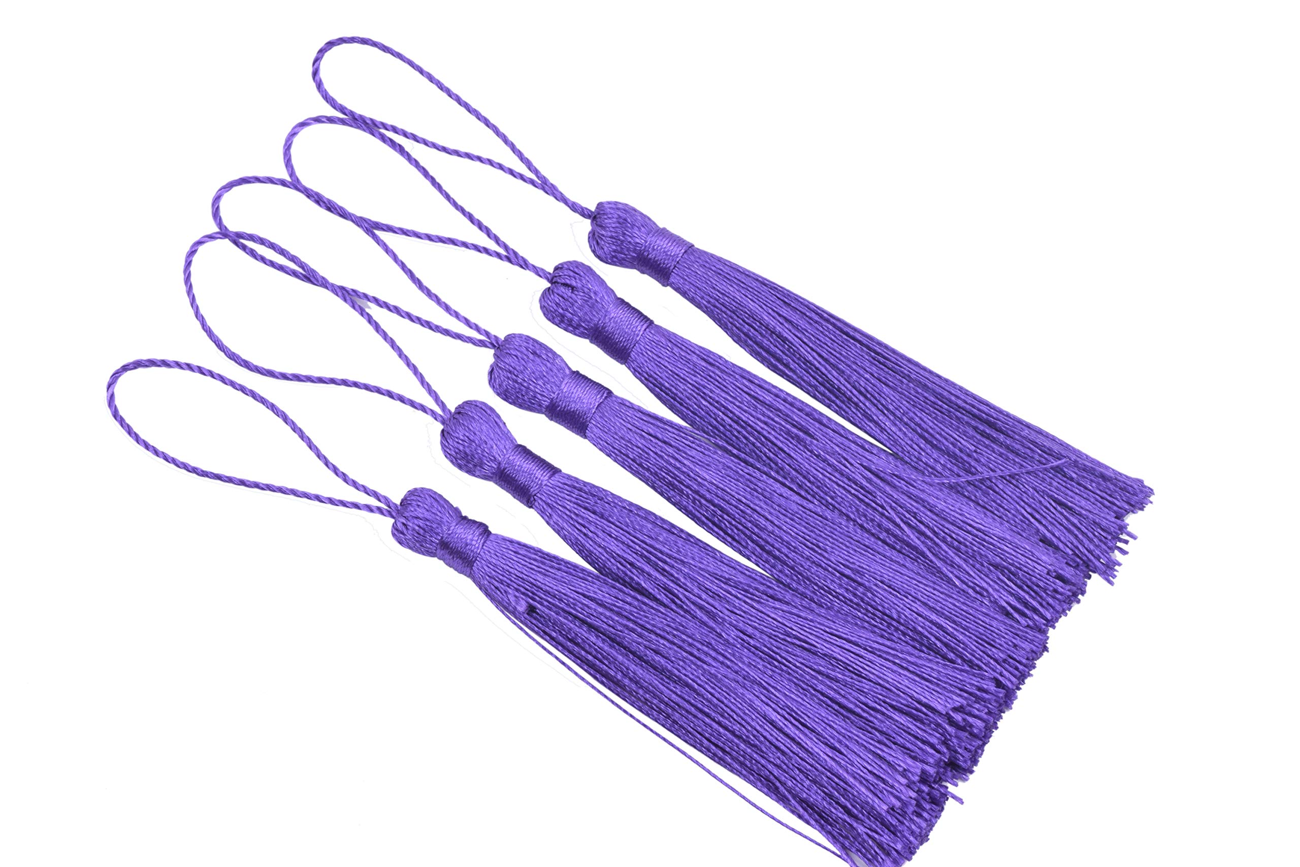 KONMAY 20pcs Silky Handmade Tiny(3.5') Soft Craft Mini Tassels with Loops for Bookmarks Jewelry Making, Decoration DIY Projects (Mixed(20 colors randomly, one of each)) 4