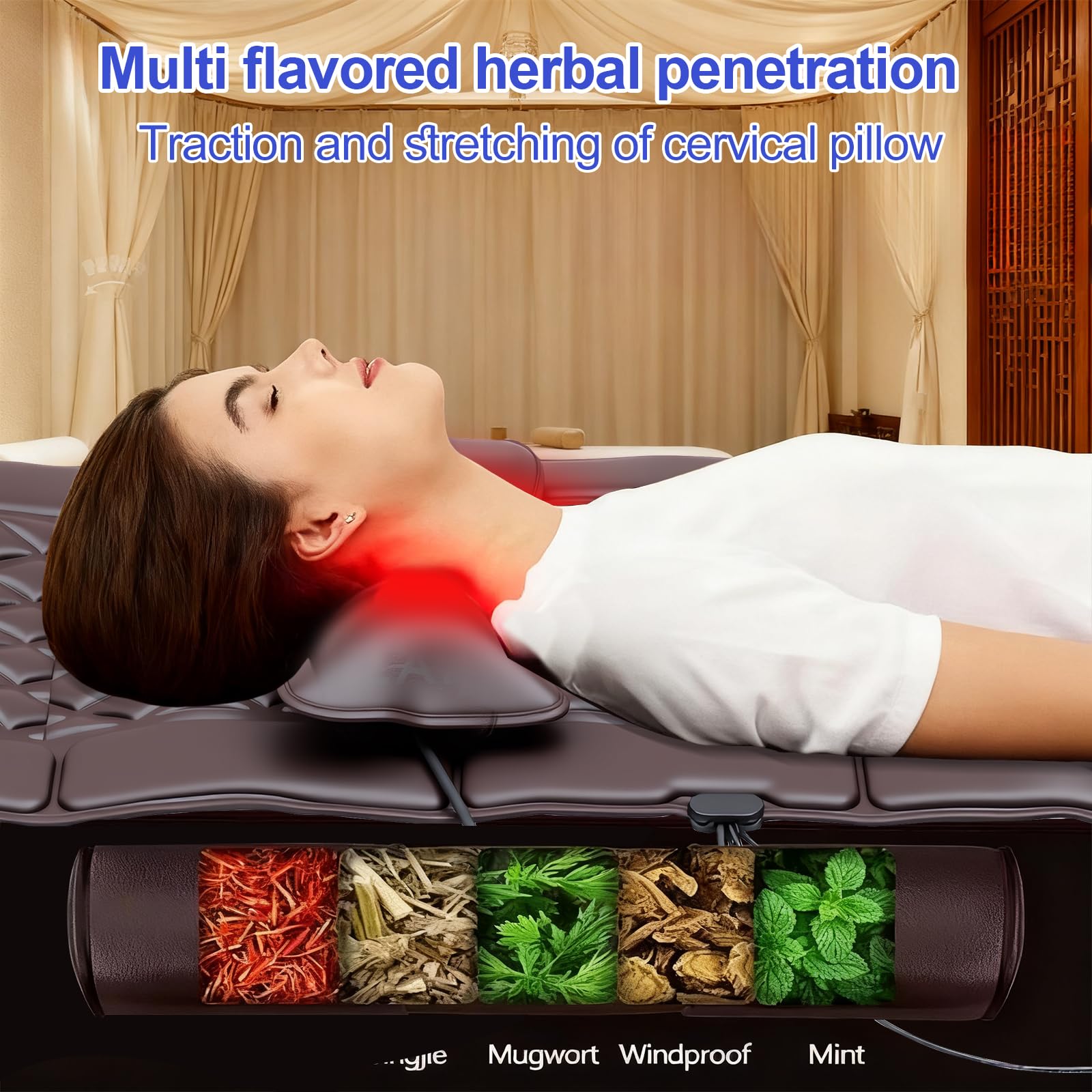 Alfombra de masaje multifuncional para todo el cuerpo, masaje cerevical lumbar, espalda y piernas, amasado y calor, 10 motores, 3 niveles de intensidad, 5 modos, plegable, para casa, sofá cama, suelo