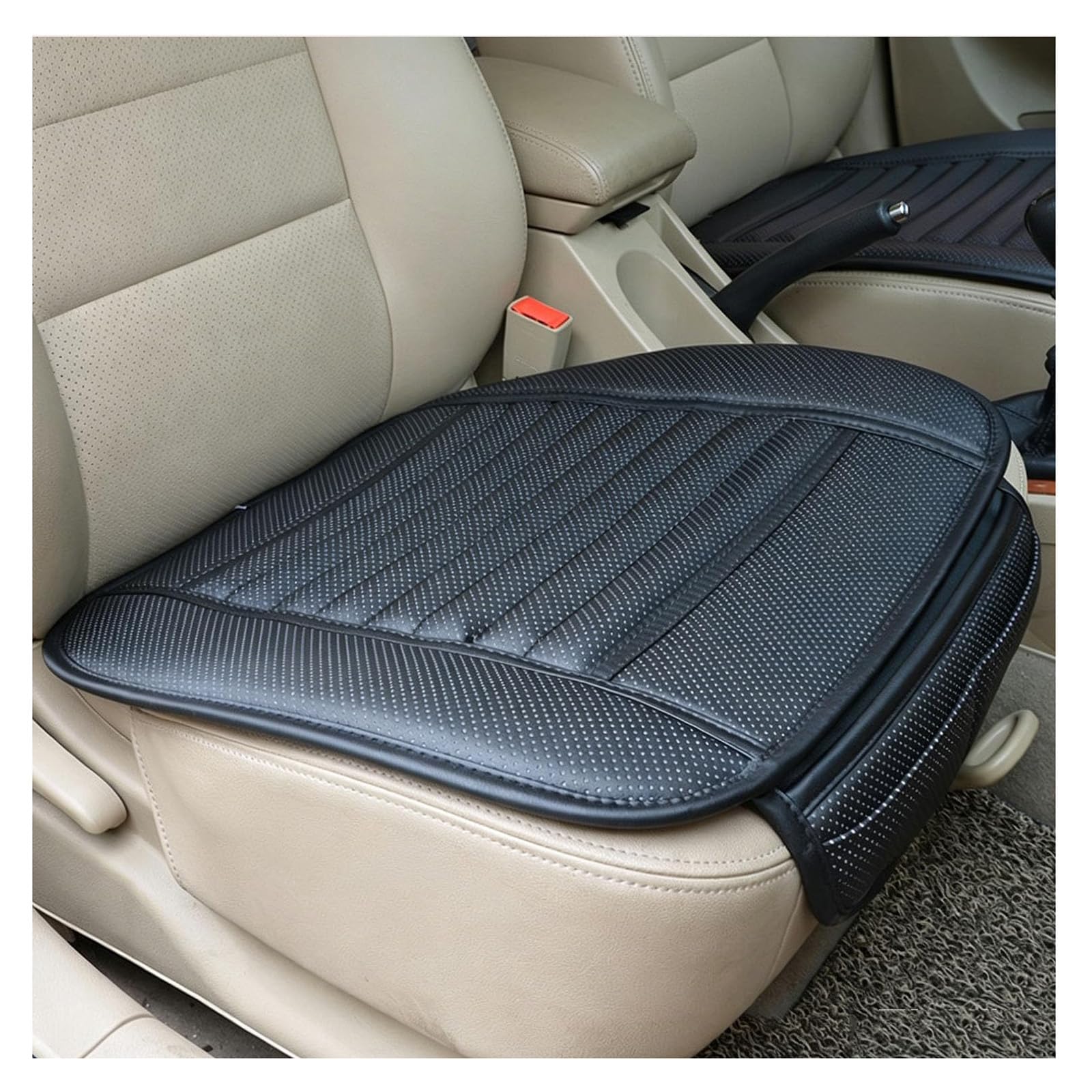 CGREAGH Car Seat Cushions, for Fiat Abarth 595 Abarth 500 abarth 124 spider Car Seat Protector Mat Driver Seat Cover Pad Breathable PU Leather Pockets Storage,C