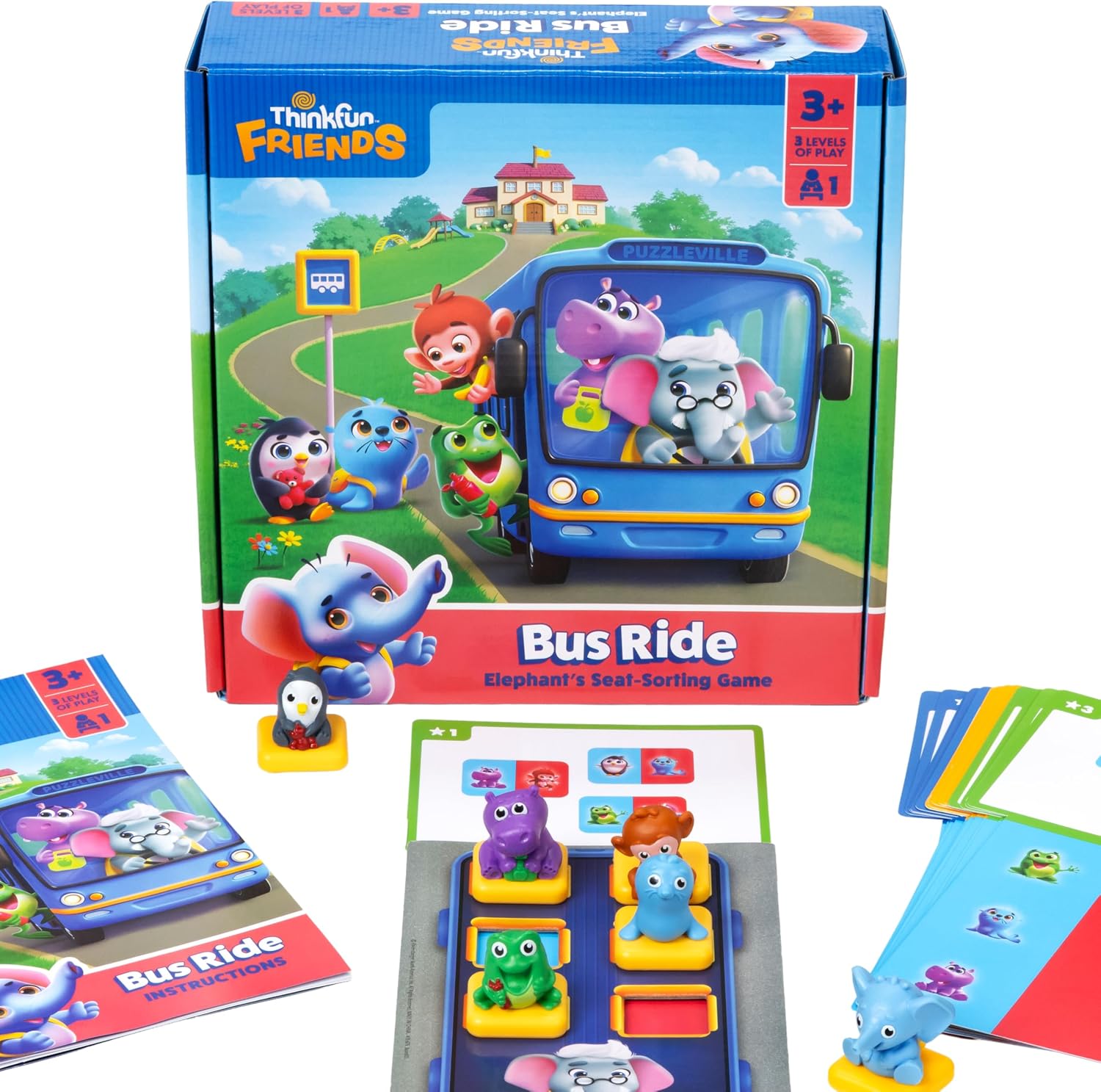ThinkFun Friends: Bus Ride - Positional Sorting Puzzle for Preschoolers - Promotes Hands-On Learning - Ages 3+
