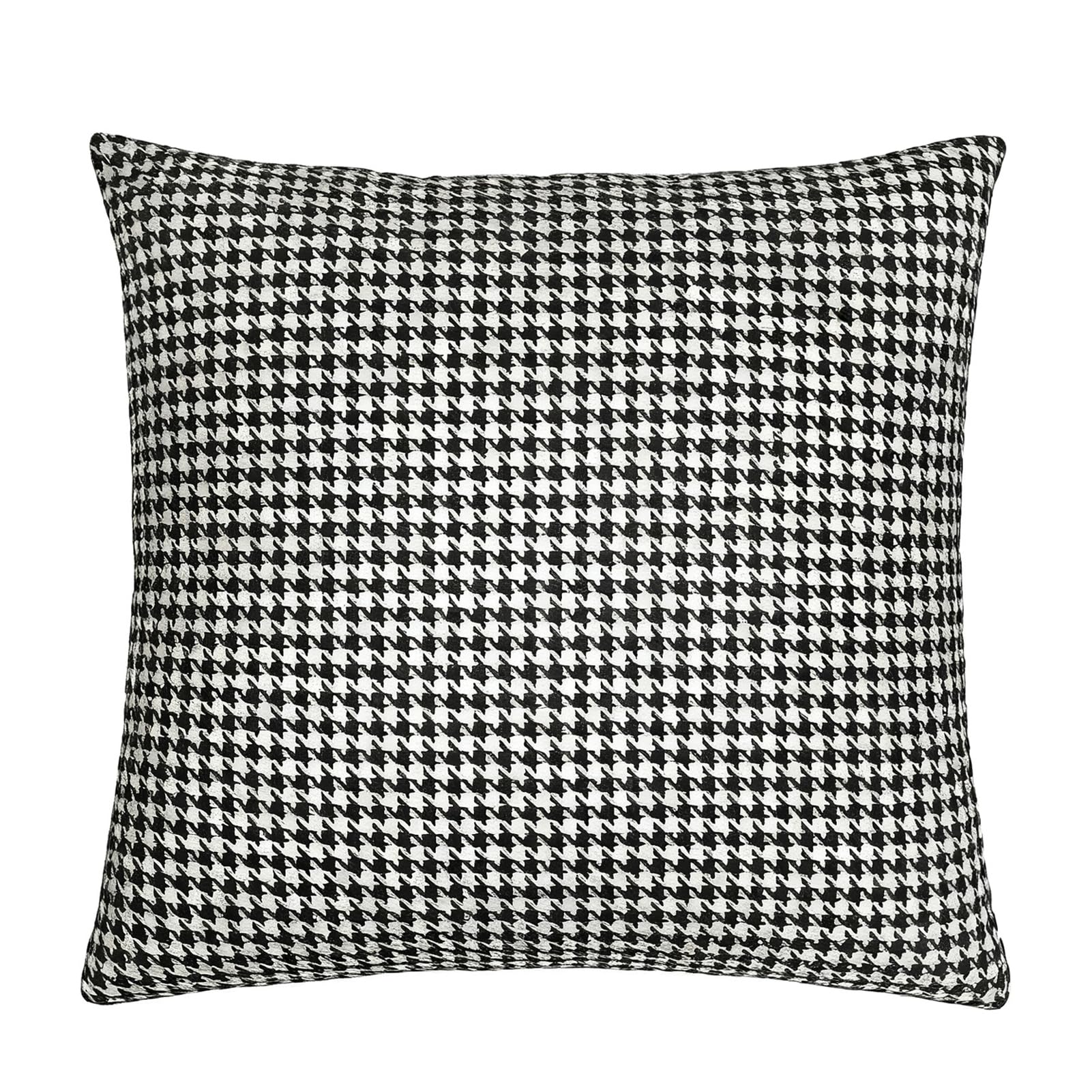 Set of 2 Black Houndstooth Pillow Covers 16x16 Inch Linen Pixel Houndstooth Cushion Case Decorative Throw Pillow Covers Neutral Pillowcase for Couch