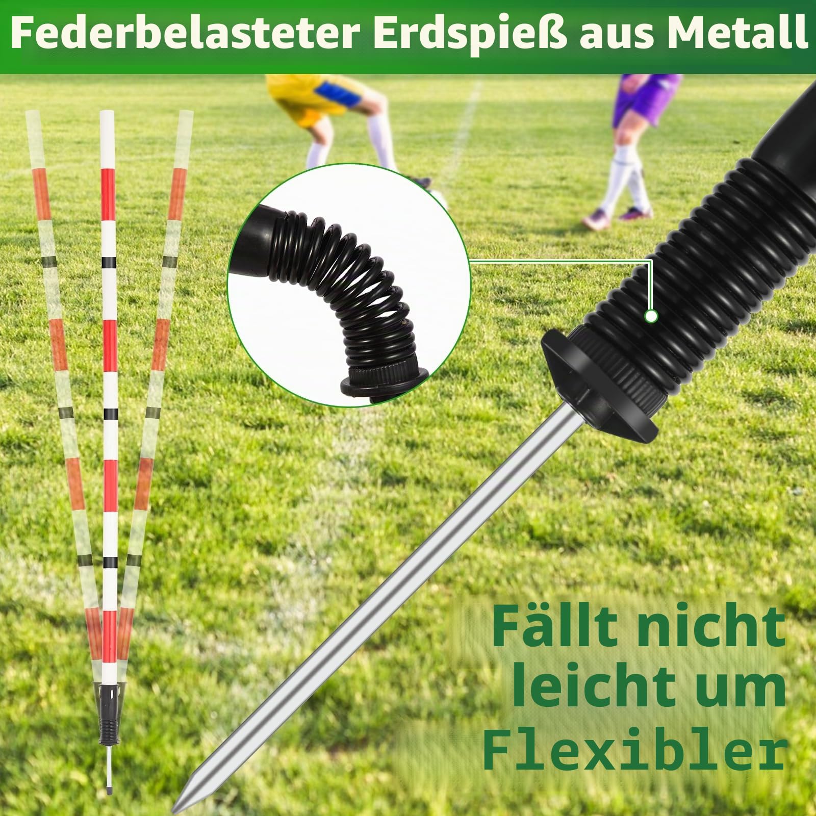 Fußball-Agility-Trainingsstangen-Ausrüstung mit Tasche, 6 Agility-Stangen, 3 horizontale Stöcke, 1 Agility-Leiter mit Tasche, 10 Fußball-Kegel, multifunktionale Geschwindigkeitstrainingsausrüstung für