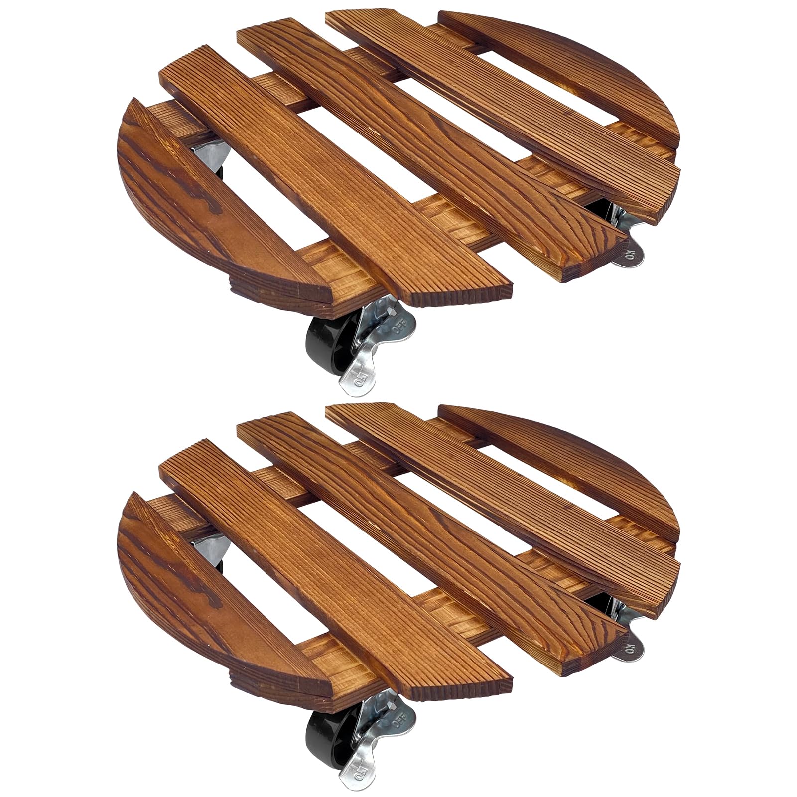 Lixiluxia Base con Ruedas, Soporte con Ruedas, Rodante para Plantas con Ruedas, Base de Jardinera con Ruedas, Plataforma con Ruedas, Capacidad de Carga 80 Kg, Base de Jardinera de Madera Maciza