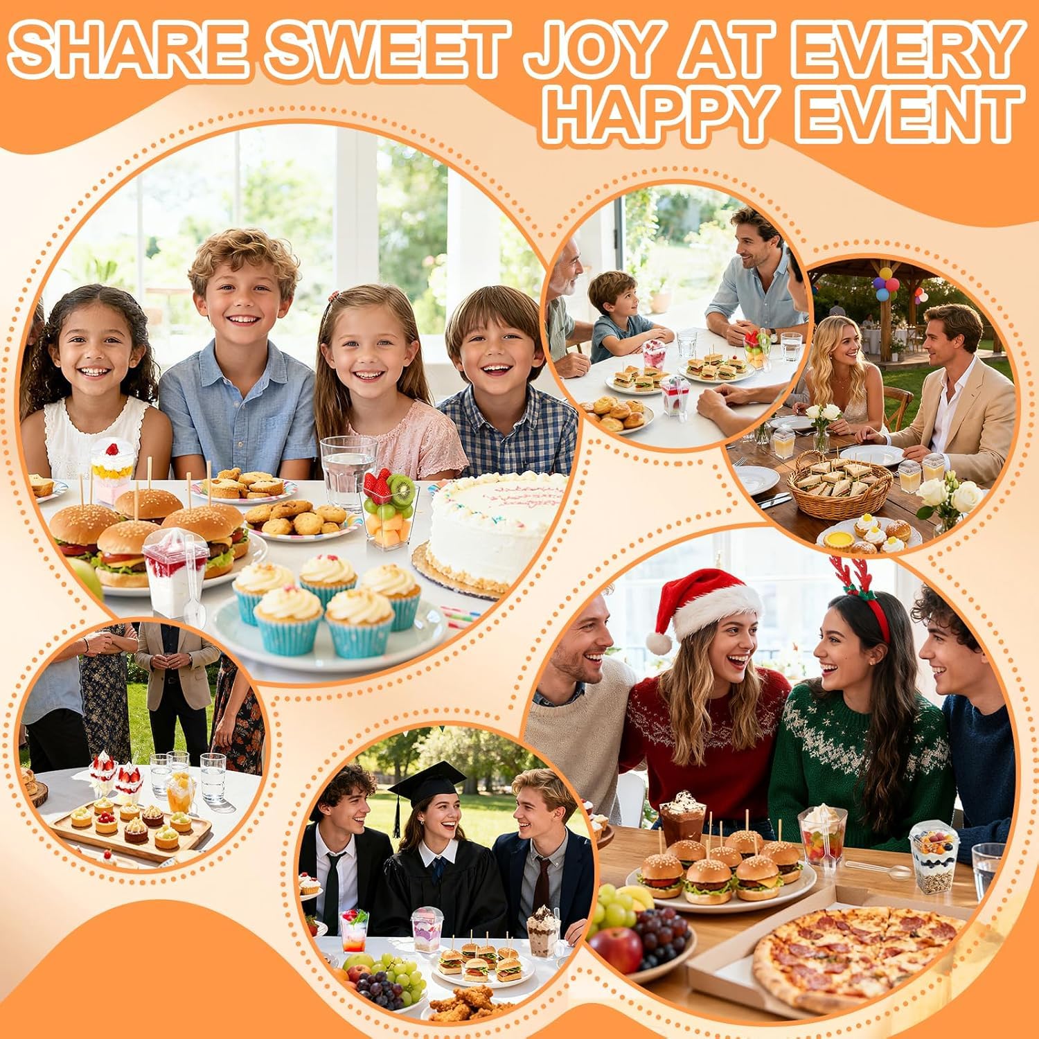 Sprifityy - Juego de 50 tazas de postre cuadradas transparentes (160 ml, 50 cucharas, fáciles de limpiar, reutilizables, para tartas espumosas, helados, postres caseros, puddin — view 7