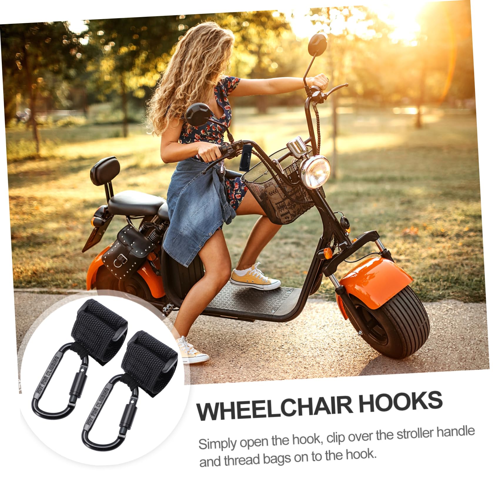 Yardwe 16 Piezas Gancho para Cochecito Soporte Multiusos para Bolsa y Carrito de Colgador Resistente Compatible con Cochecitos y Motos Fácil Instalación sin Perforación Negro