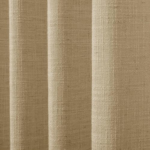 Miniatura 133 de Drapifytex Cortina plisada de lino sintético, cortina para oscurecer la habitación, 56 pulgadas de ancho x 96 pulgadas de largo, cortina de cobre 26