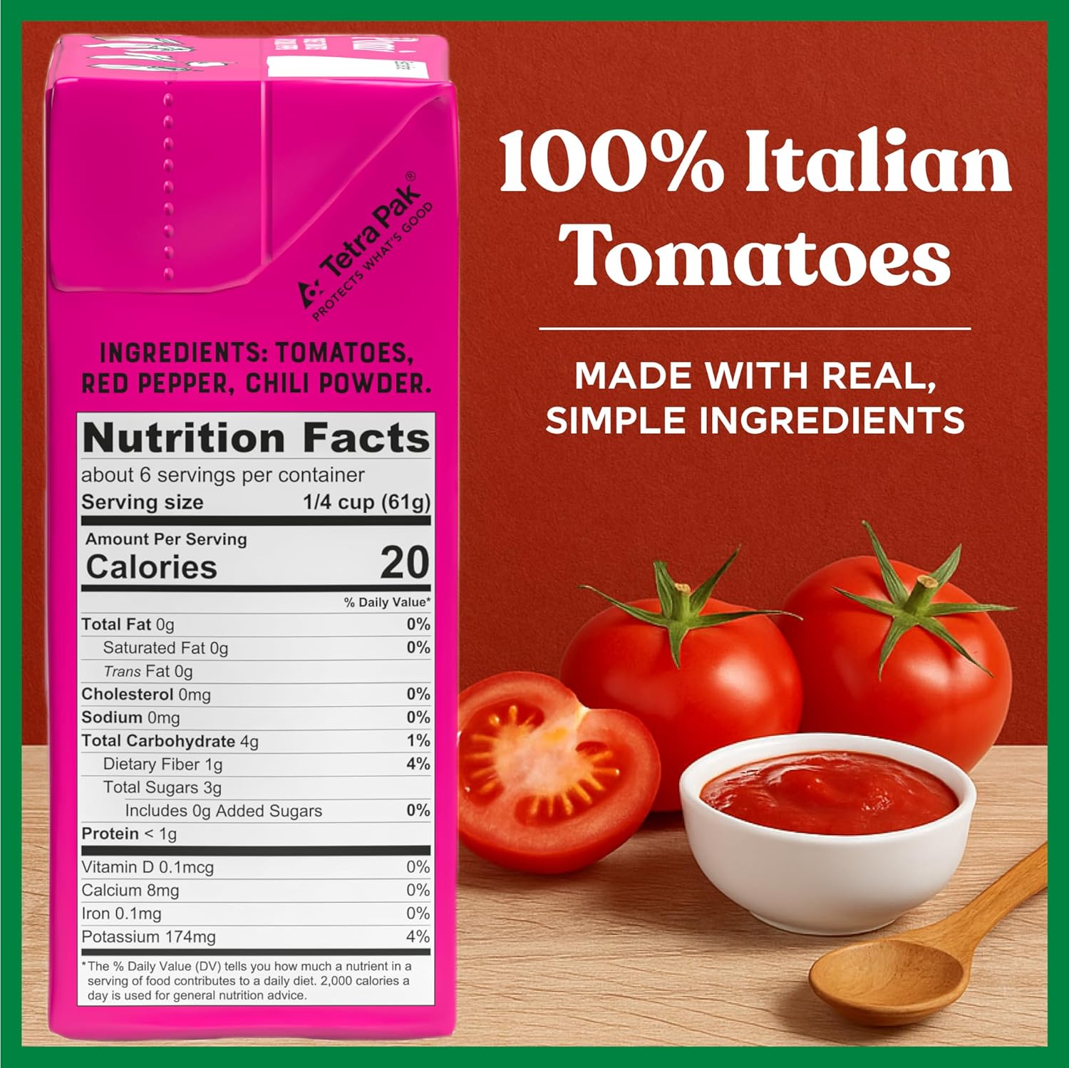 Pomì Crushed Tomatoes with Chilli Pepper 13.8oz (Pack of 12) - Velvety Italian Tomato No Salt Added, No Additives or Preservatives Tomato Crushed BPA free - Made from 100% Fresh Italian Tomatoes