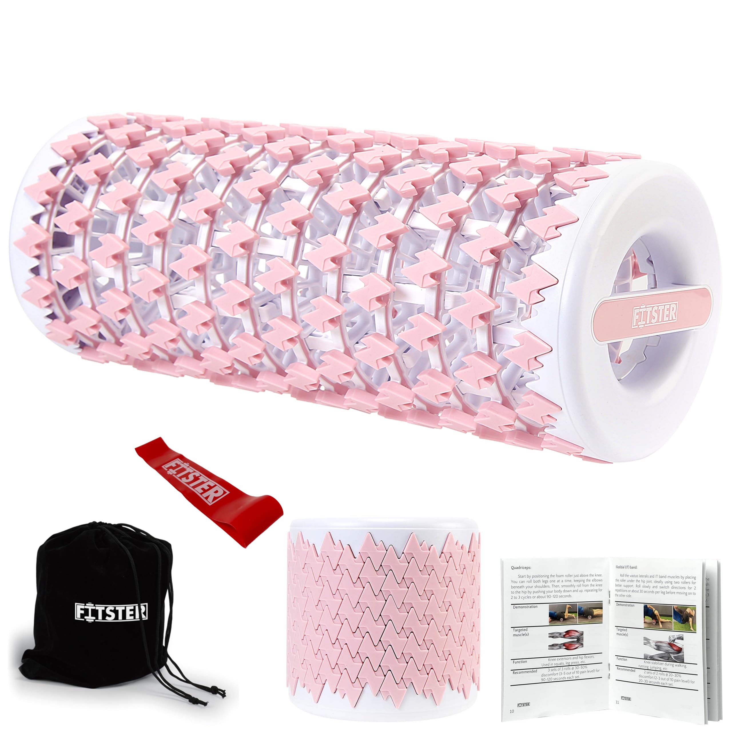 Collapsible Foam Roller for Exercise and Recovery (13 Inches), Easily Portable at 5.5 inches (Pink)