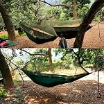 Straps d'hamac combiné avec deux longues Straps de hamac lourd Triple pointu Polyester non-stretch Straps pour arbre de hammock tient jusqu'à 900Lbs