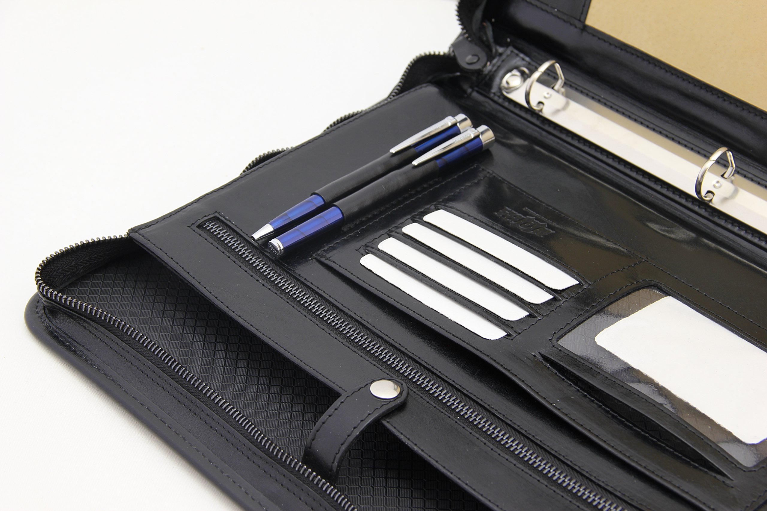 Noda Executive Leather Padfolio 3 raccoglitore ad anelli Professional Business portfolio W/chiusura