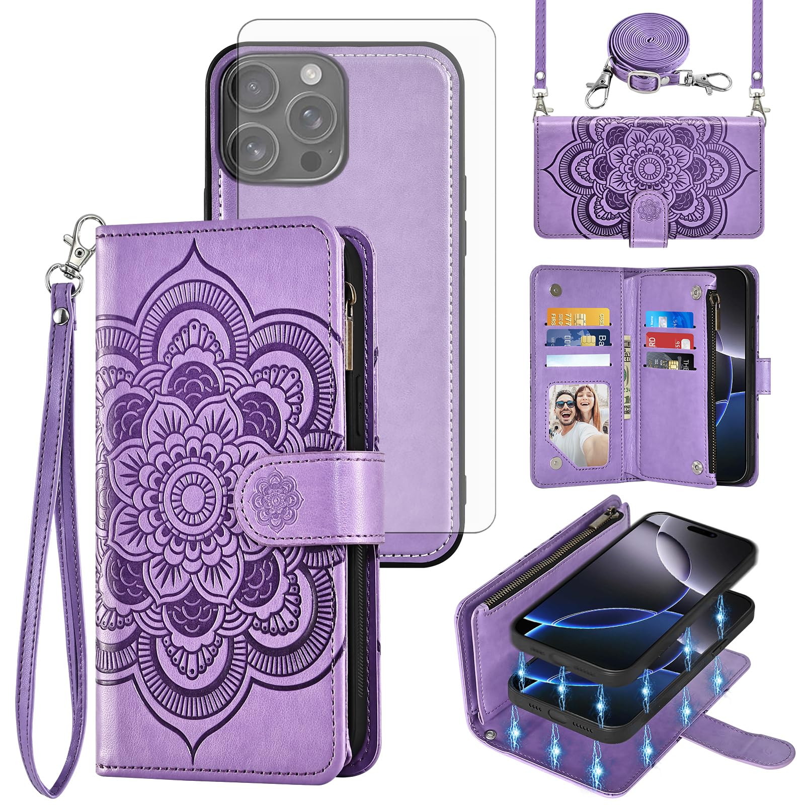 Asuwish Phone Case For IPhone 16 Pro Max 6.9 Inch Wallet Cover