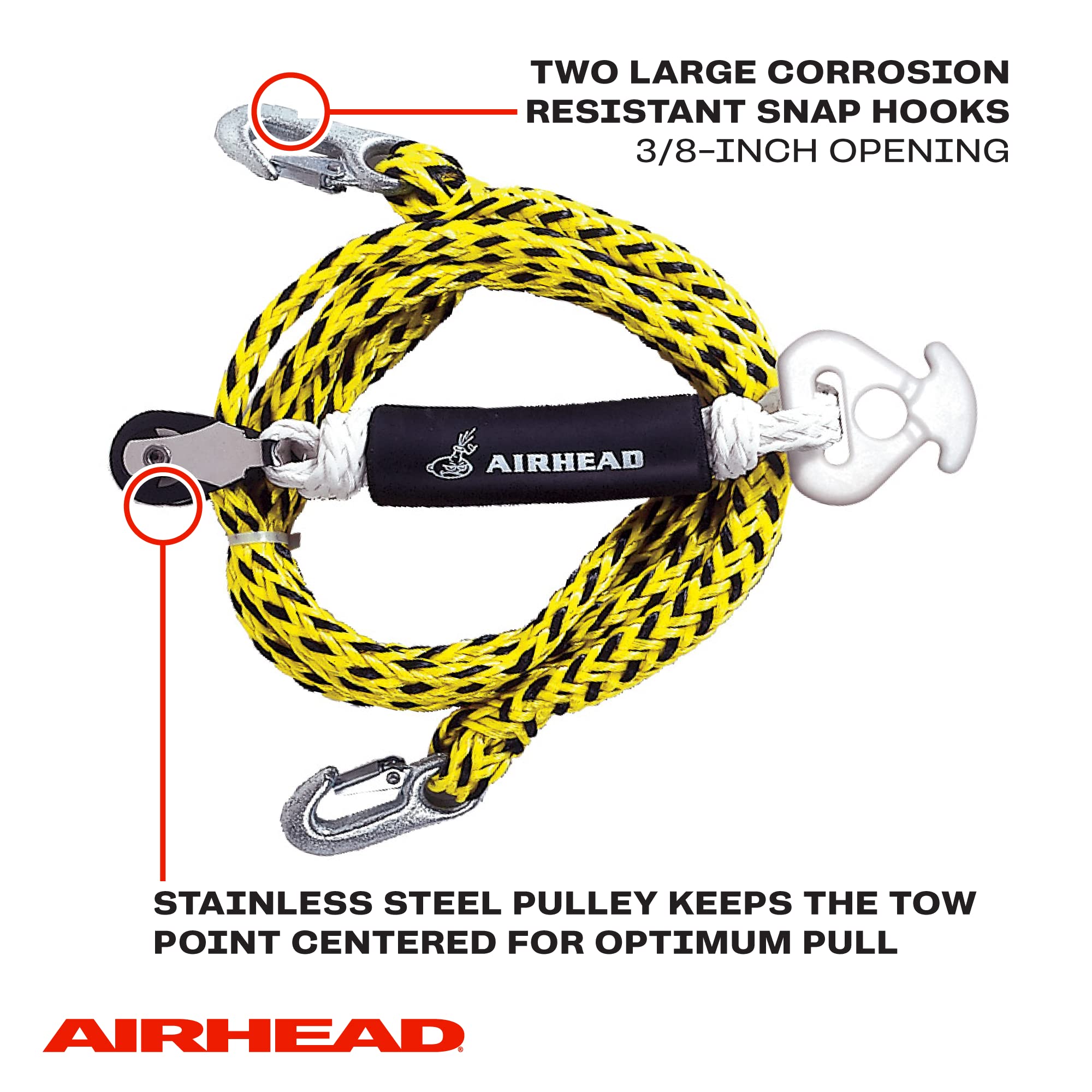 Towable Tube 2 Section Tow Rope | 1-4 Rider Rope, Dual Sections, 4 ...
