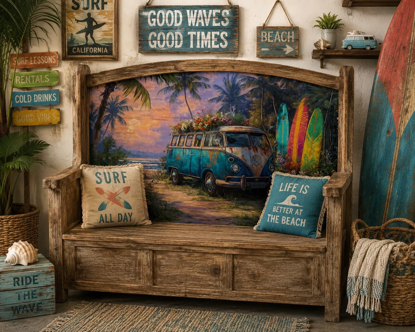 The Shabby Hummingbird Retro Beach Escape Decoupage Paper (21.0 x 29.0 inches, 18lb Tissue Paper)