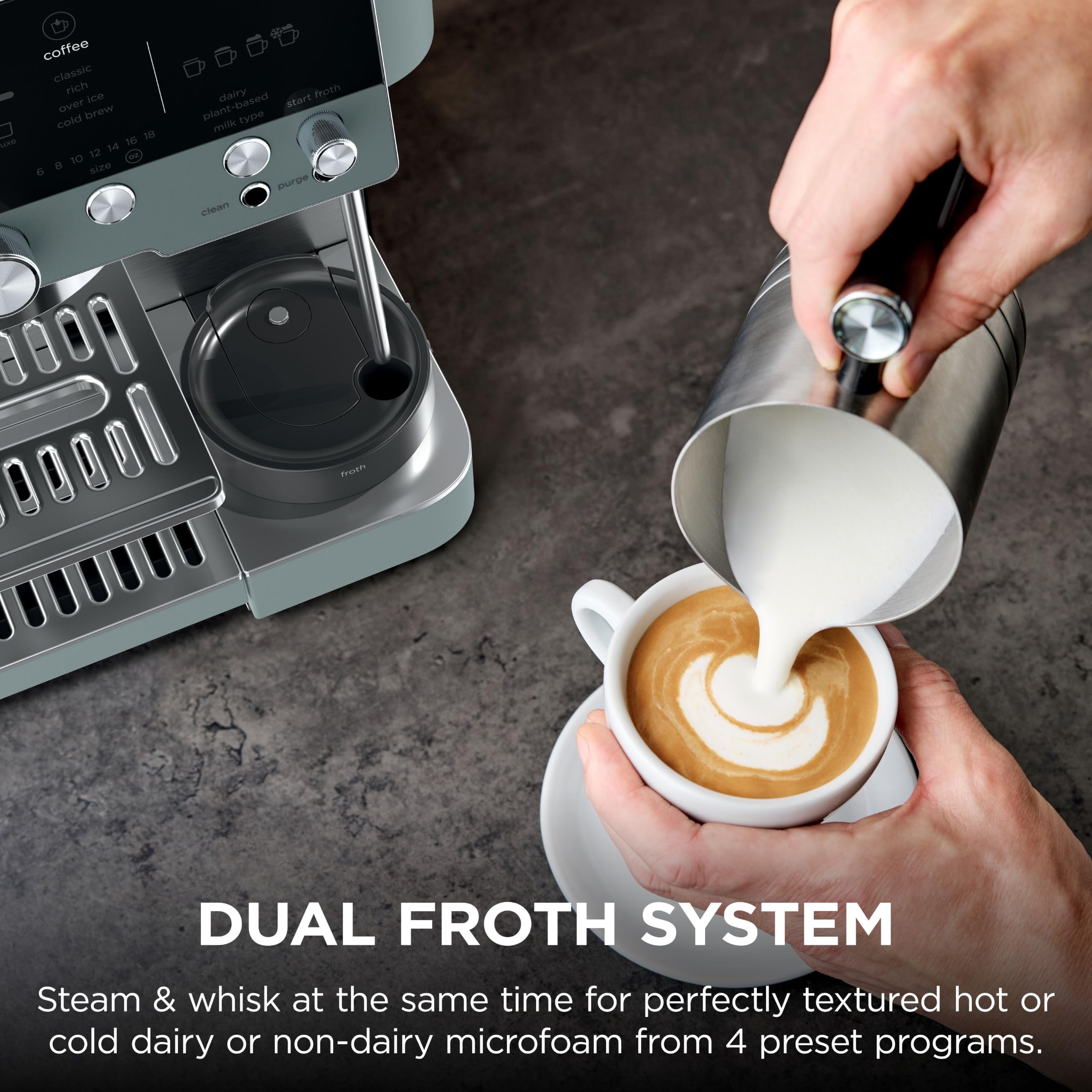 Ninja Luxe Café Premier Espresso, Drip Coffee & Cold Brew, Green, ES601GY view 8