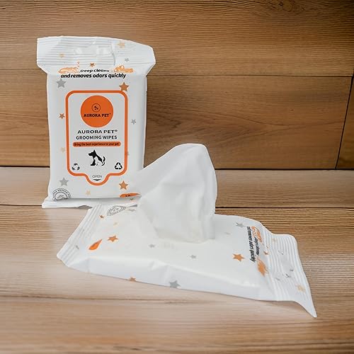 Miniatura 6 de Aurora Pet Toallitas  Toallitas de aseo hipoalergénicas 100% naturales a base de plantas para perros y gatos (paquete de viaje de 60 unidades)