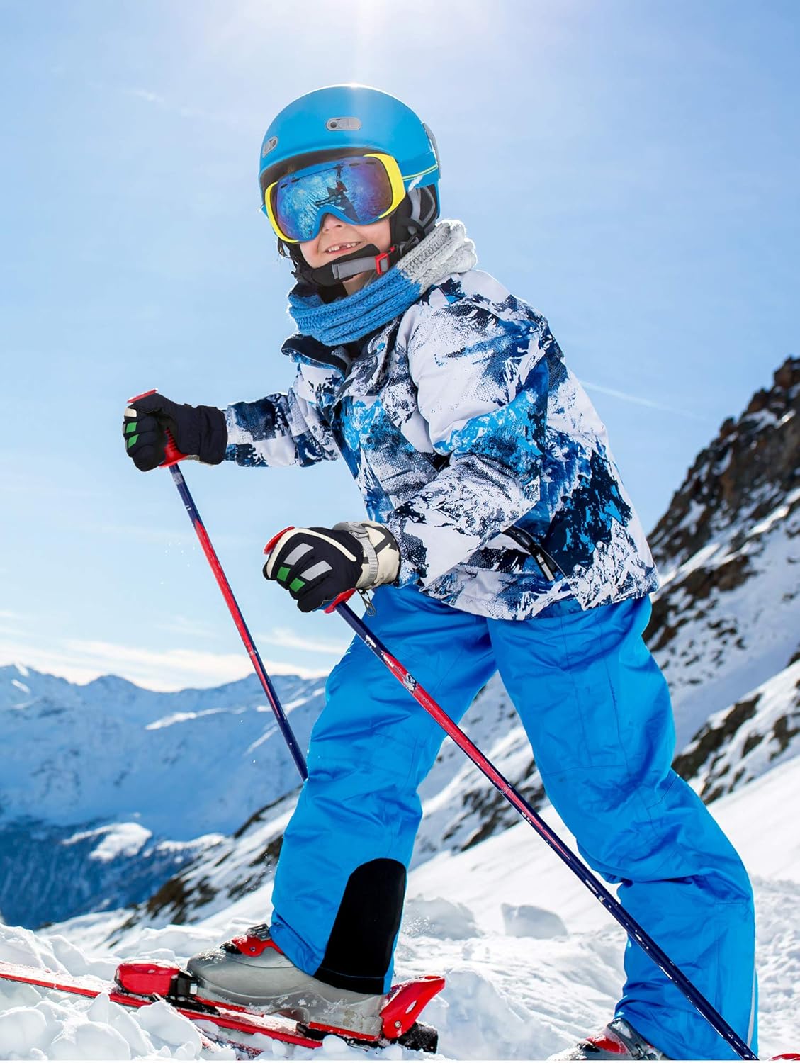 2 Pairs Kids Winter Gloves Waterproof Mittens Children Thicken Ski Snow Gloves Snowboard Gloves for Boys Girls Warm Gloves Cold Weather Outdoor Sport Mittens Windproof (Navy Blue) : Sports & Outdoors