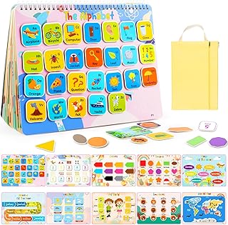 Montessori Kids Books Ages 3-5 Preschool Learning Toddler Activities, Educational Toys Autism Learning Materials Travel Sensory Toys for 3 4 5 Year Old Girls, Children Birthday Christmas Xmas Gifts