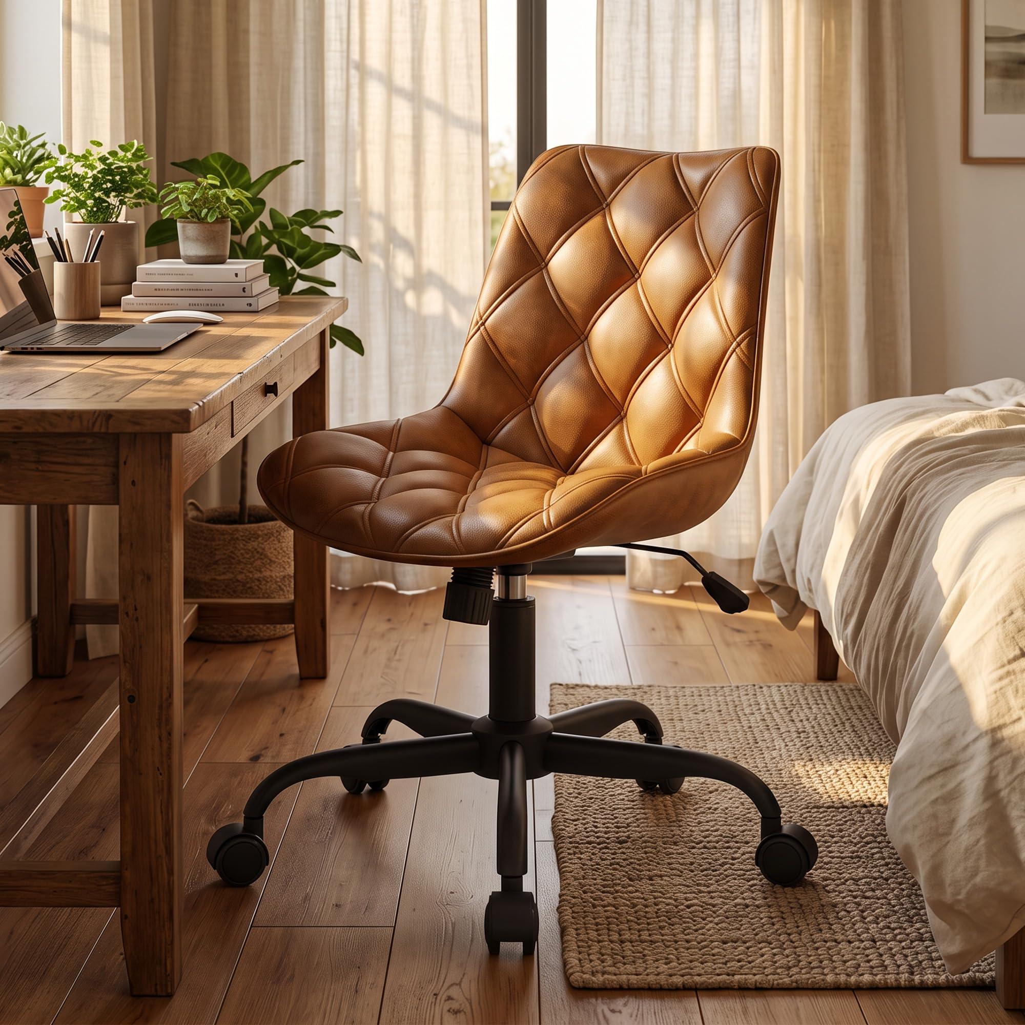 Hawthyhome Ergonomic Office Chair, 90–135° Tilt, 360° Swivel, 130kg, Brown