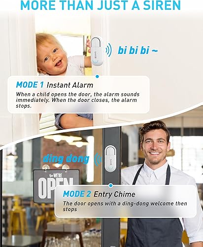 Miniatura 3 de Sanjie Alarmas de puerta para seguridad de los niñosseguridad del hogardemencia, alarma de puerta de piscina inalámbrica, 4 modos de funcionamiento,